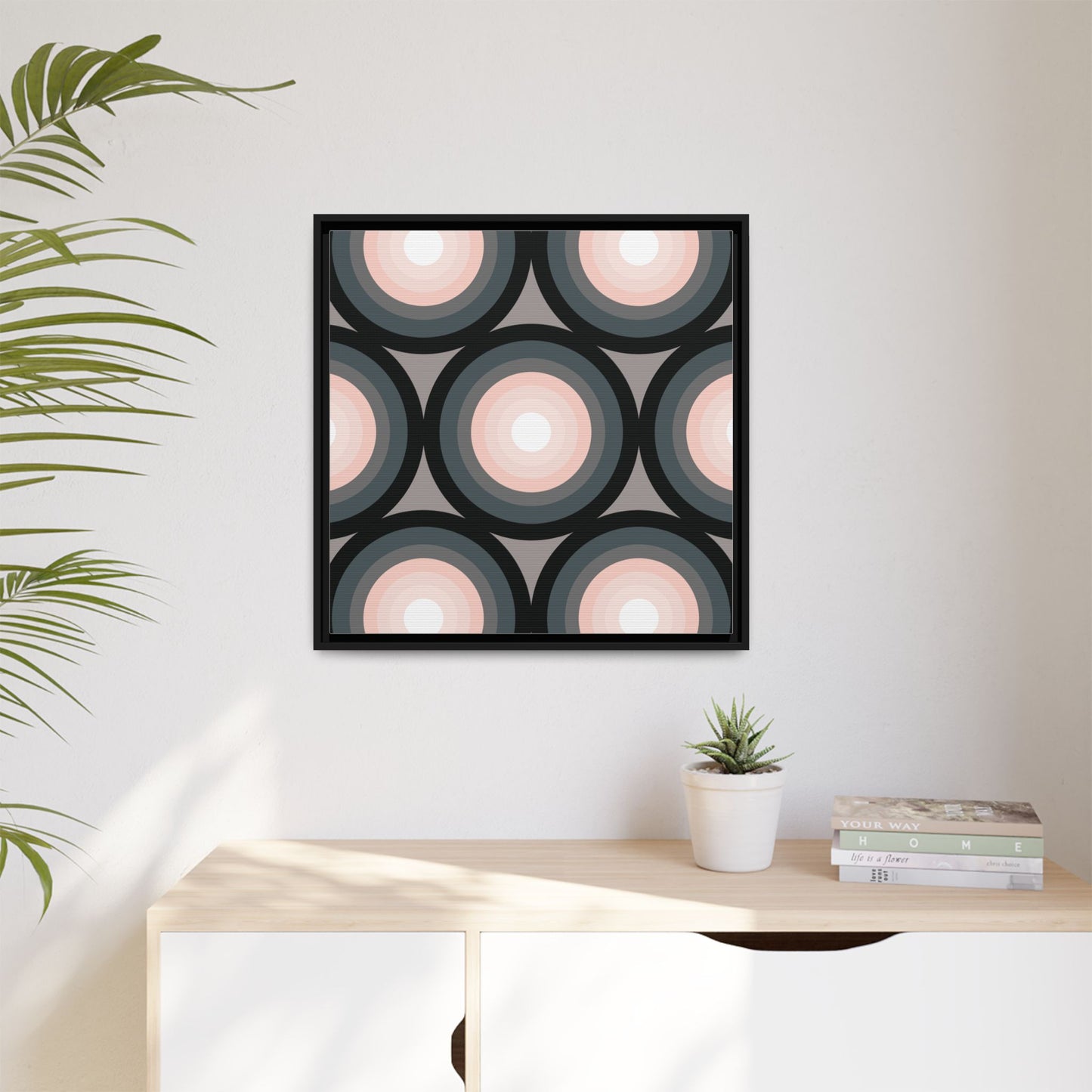 Modern Framed Geometric Canvas Art | Bold Color Meets Clean Framing