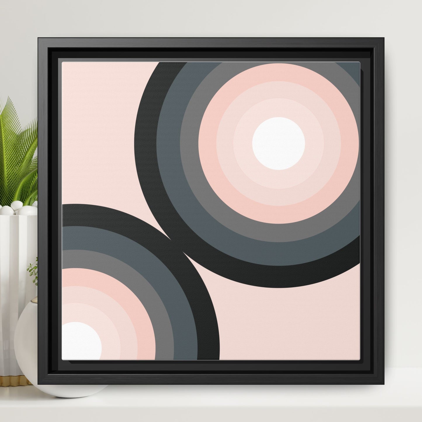 Modern Framed Geometric Canvas Art | Bold Color Meets Clean Framing