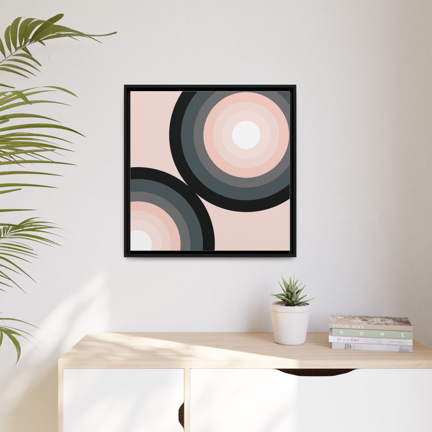 Modern Framed Geometric Canvas Art | Bold Color Meets Clean Framing