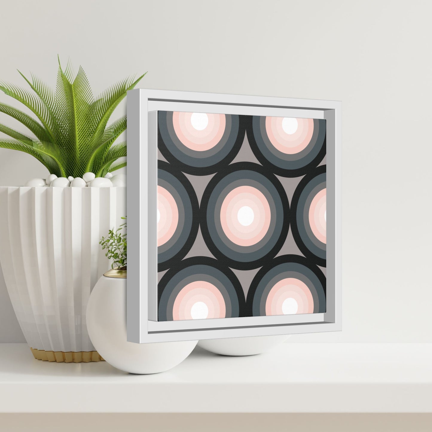 Modern Framed Geometric Canvas Art | Bold Color Meets Clean Framing