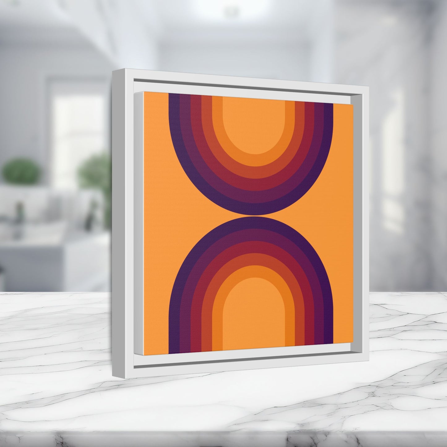 Modern Framed Geometric Canvas Art | Bold Color Meets Clean Framing