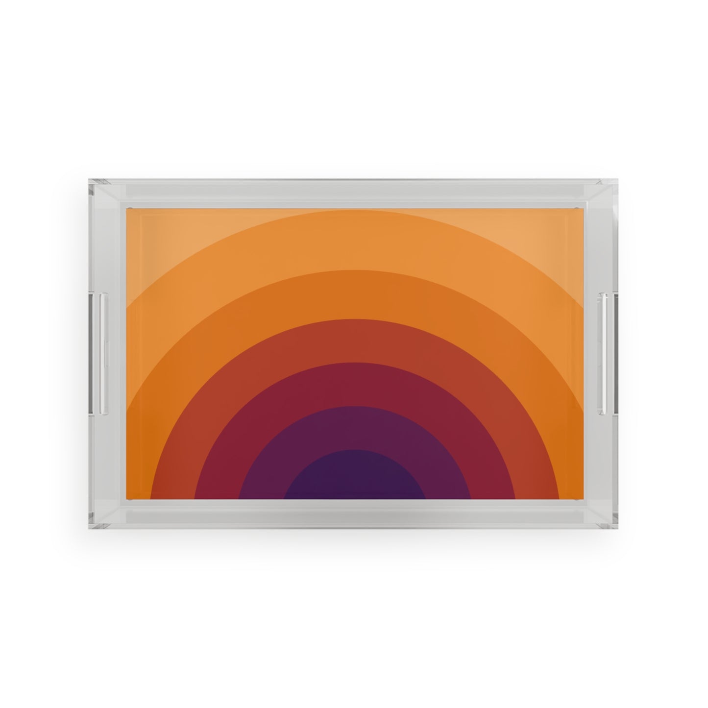 Modern Acrylic Tray with Bold Geometric Artwork