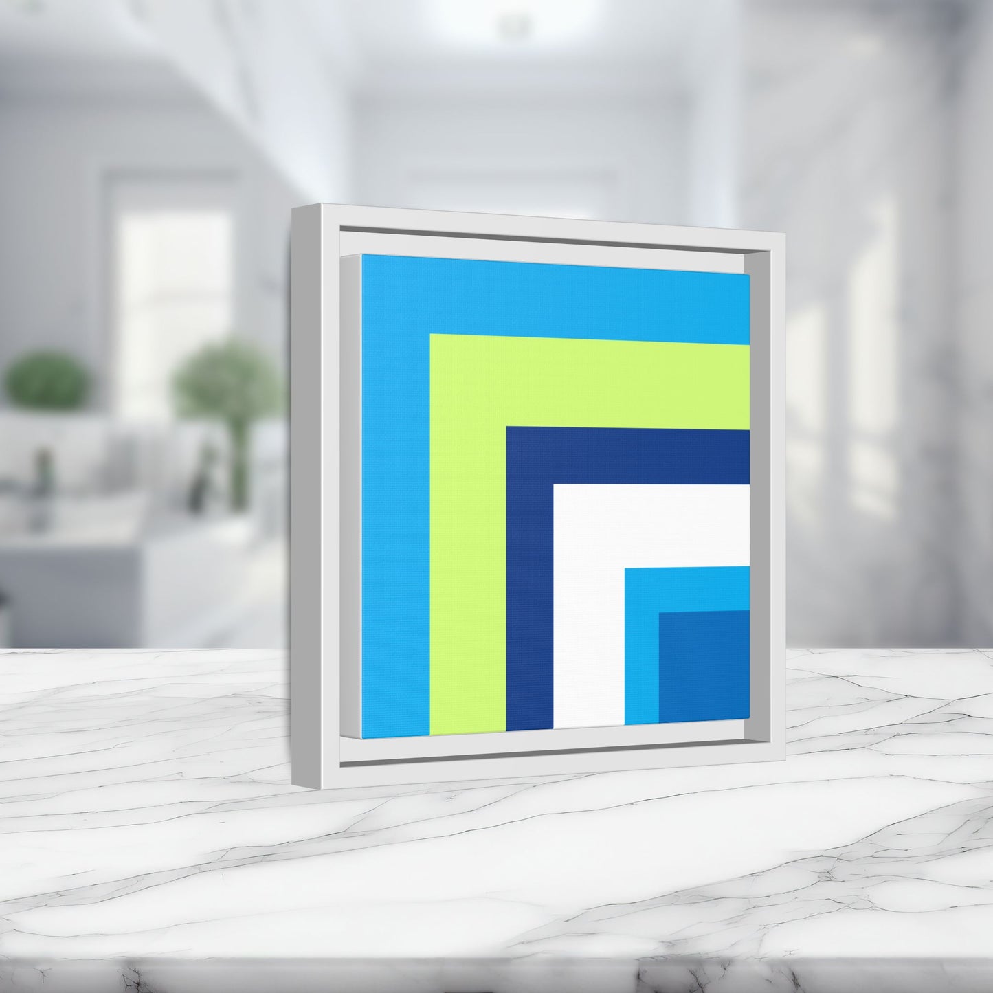 Modern Framed Geometric Canvas Art | Bold Color Meets Clean Framing
