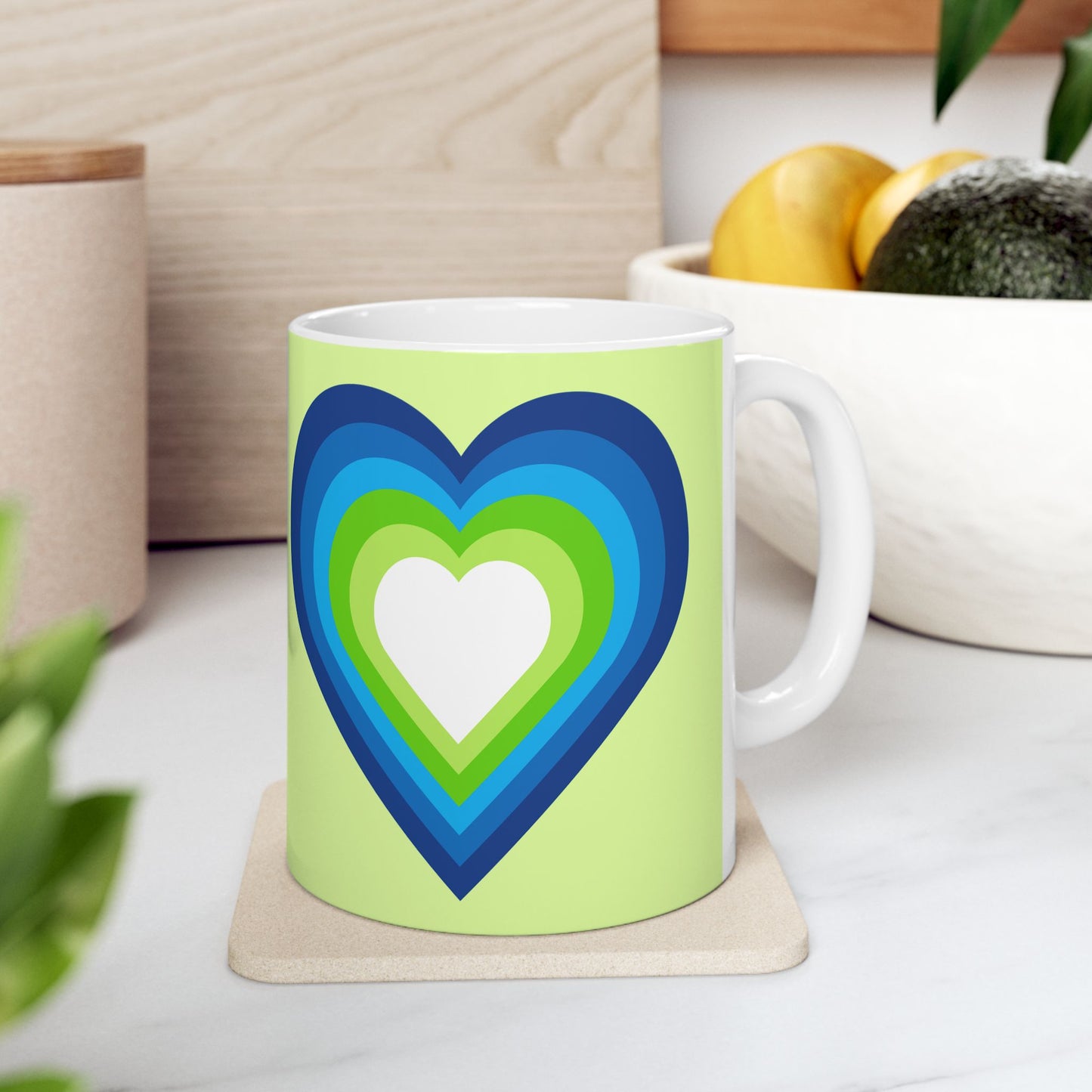 Geo Art Heart Mug – Bold Color, Daily Joy
