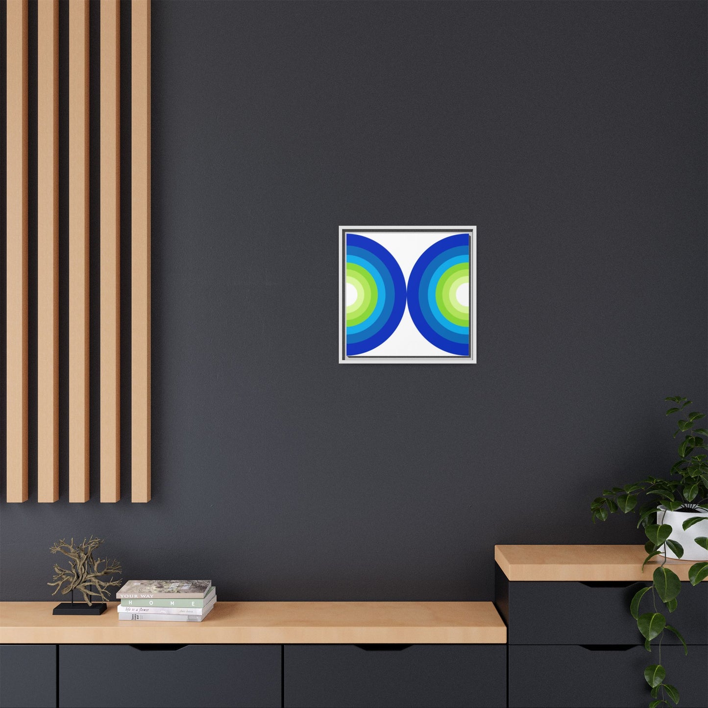 Modern Framed Geometric Canvas Art | Bold Color Meets Clean Framing
