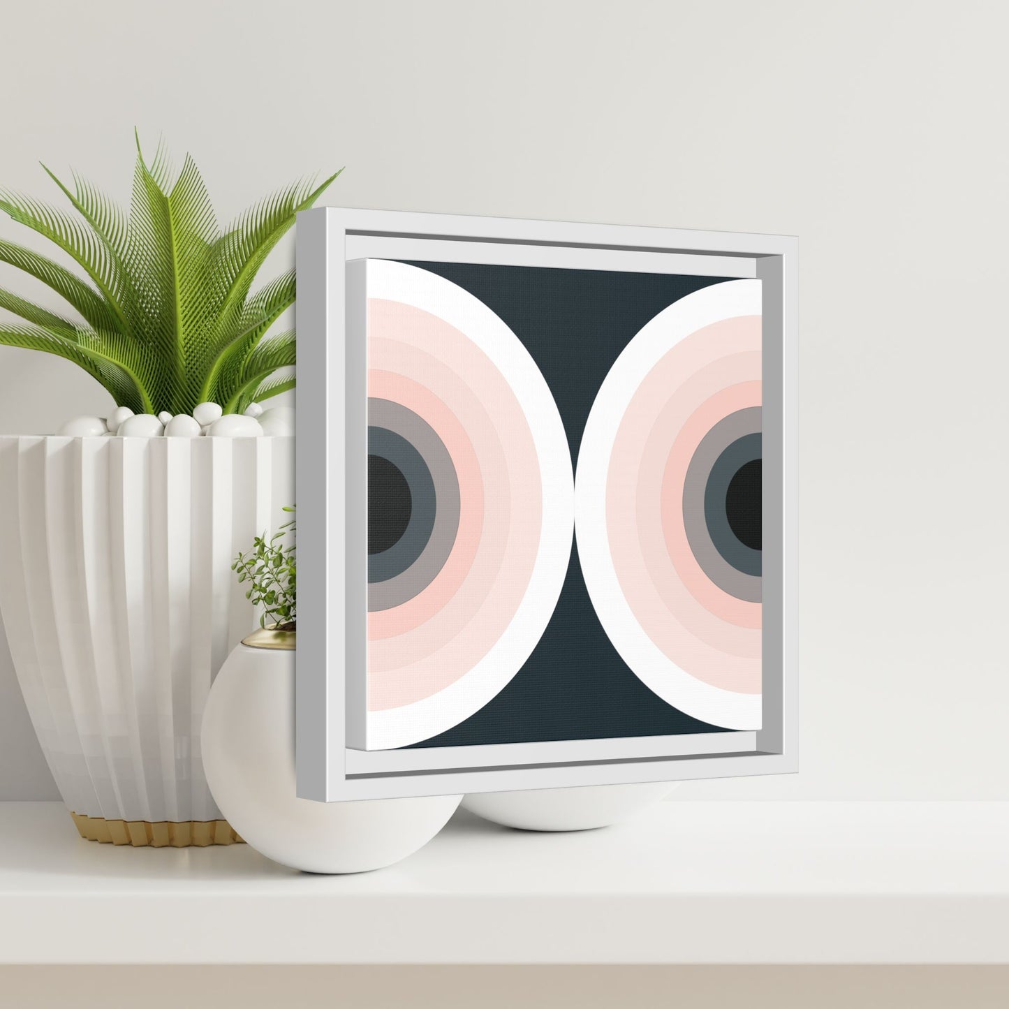 Modern Framed Geometric Canvas Art | Bold Color Meets Clean Framing