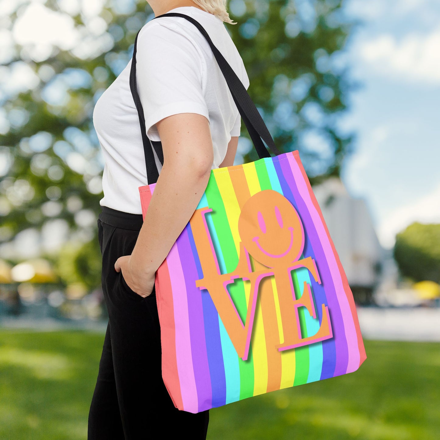 Pastel Stripe LOVE Tote Bag | Sweet, Bold & Made in 3 Sizes