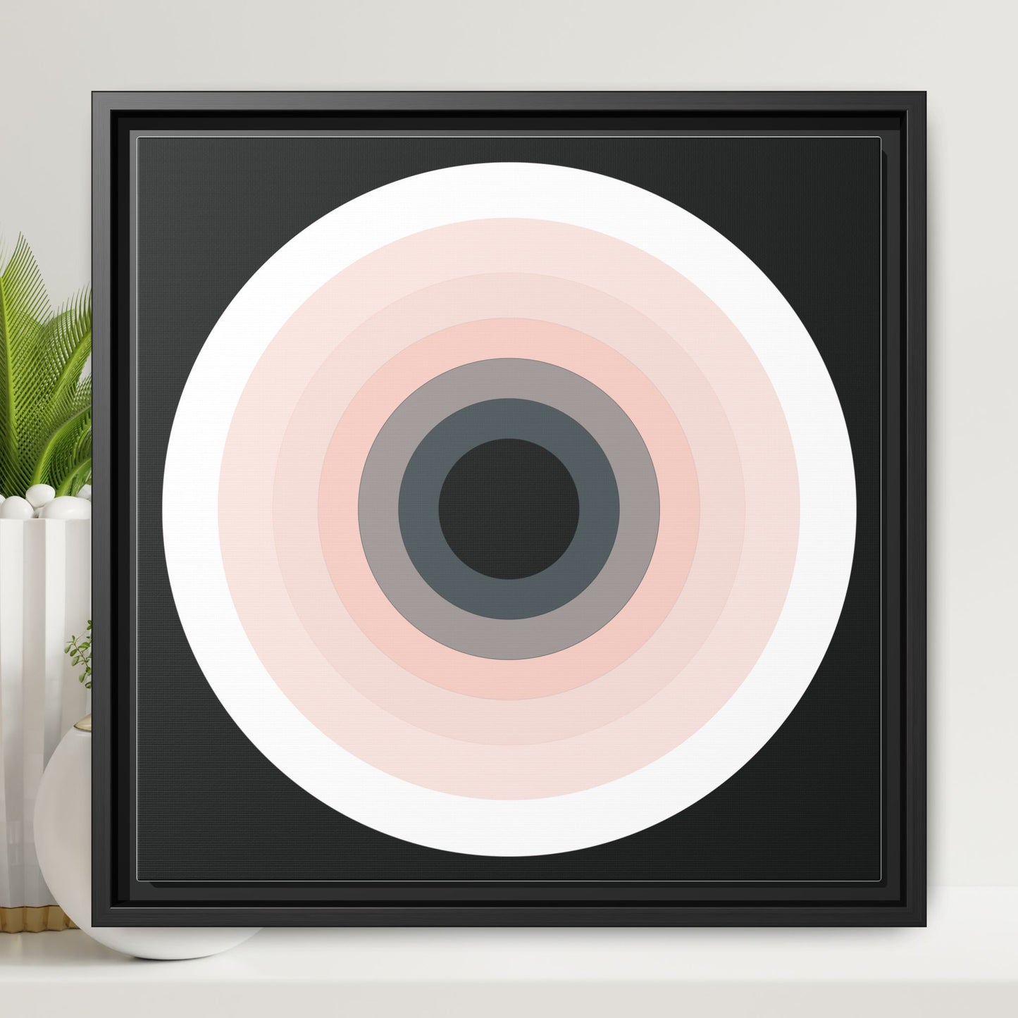 Modern Framed Geometric Canvas Art | Bold Color Meets Clean Framing
