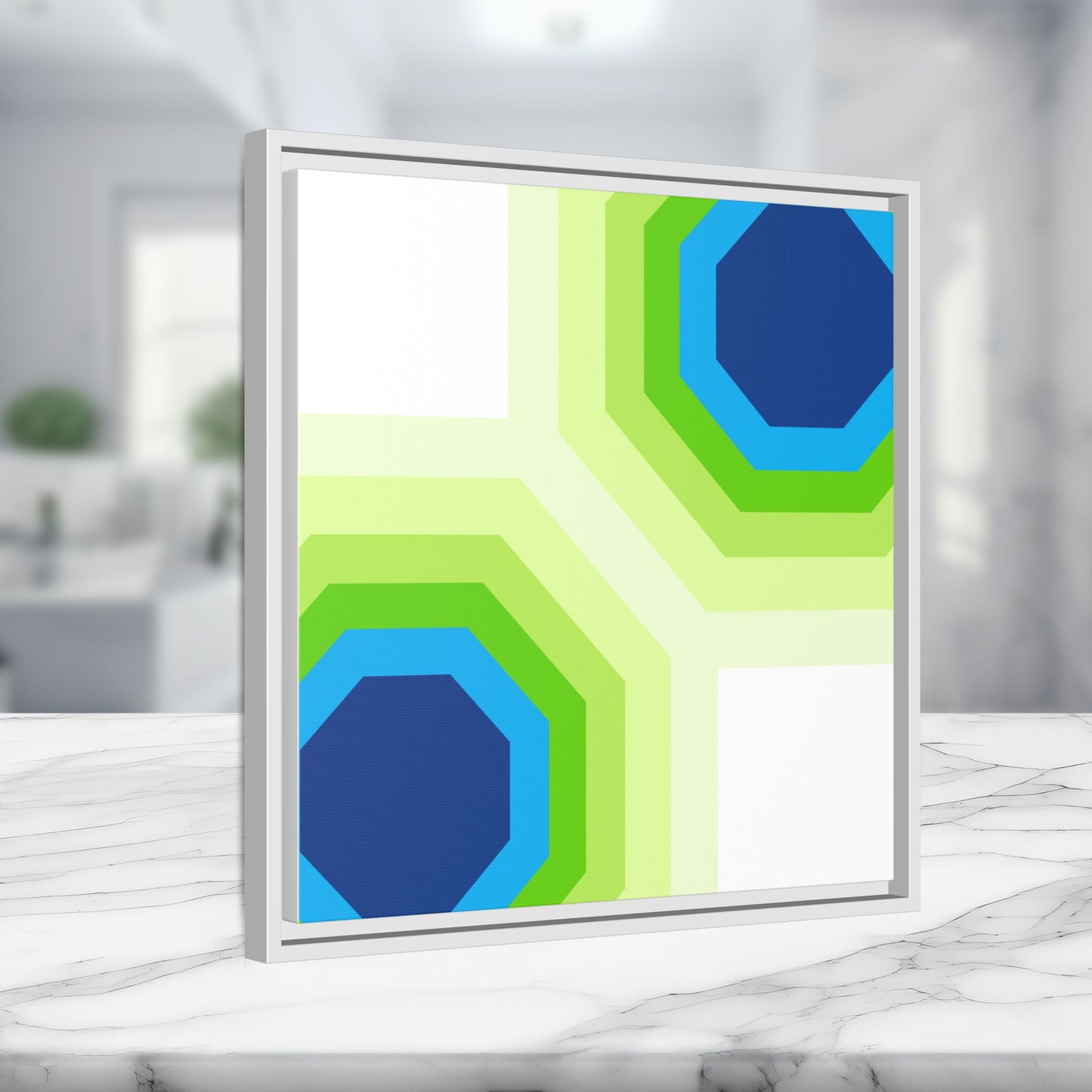 Modern Framed Geometric Canvas Art | Bold Color Meets Clean Framing