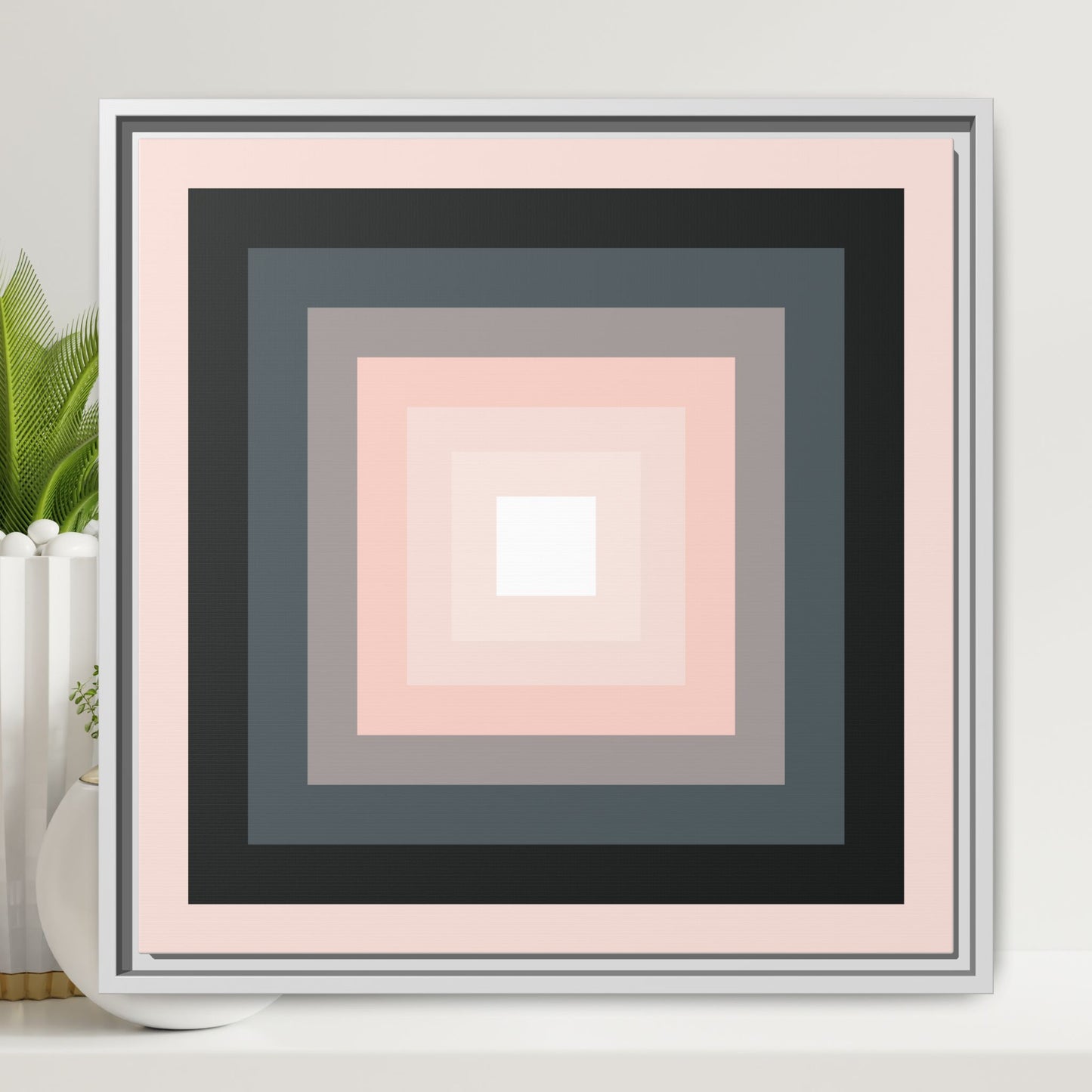 Modern Framed Geometric Canvas Art | Bold Color Meets Clean Framing