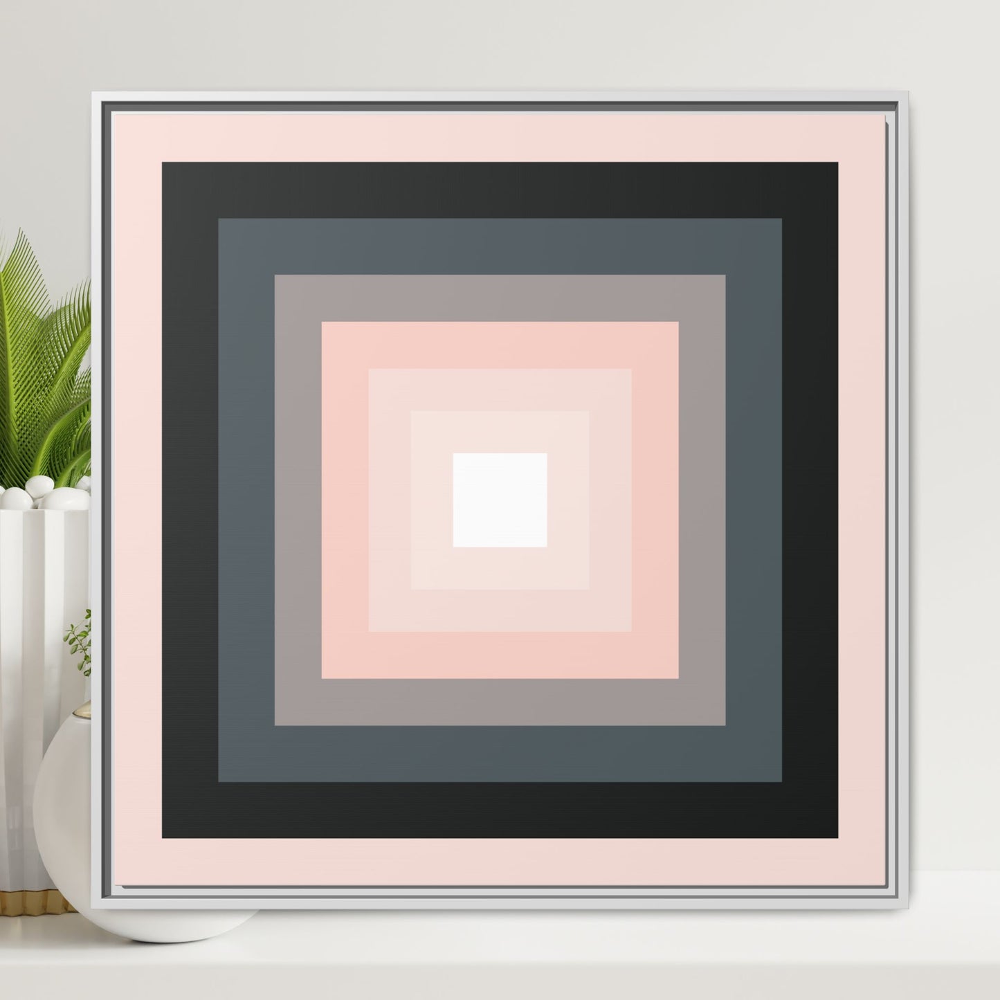 Modern Framed Geometric Canvas Art | Bold Color Meets Clean Framing