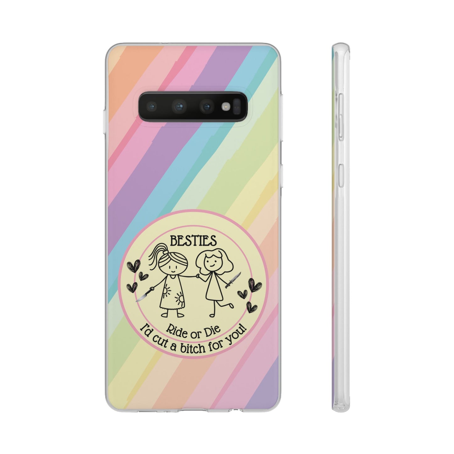Phone Cases - Pastels Besties Ride or Die | "I'd Cut a Bitch for You"
