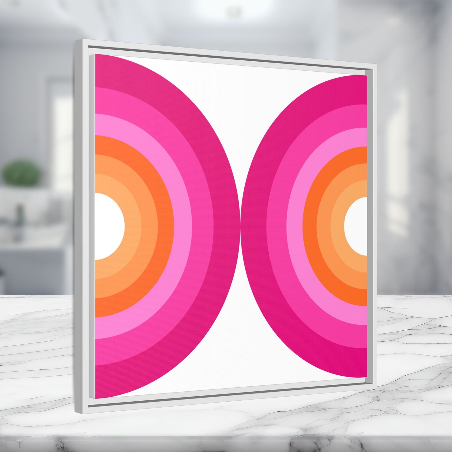 Modern Framed Geometric Canvas Art | Bold Color Meets Clean Framing