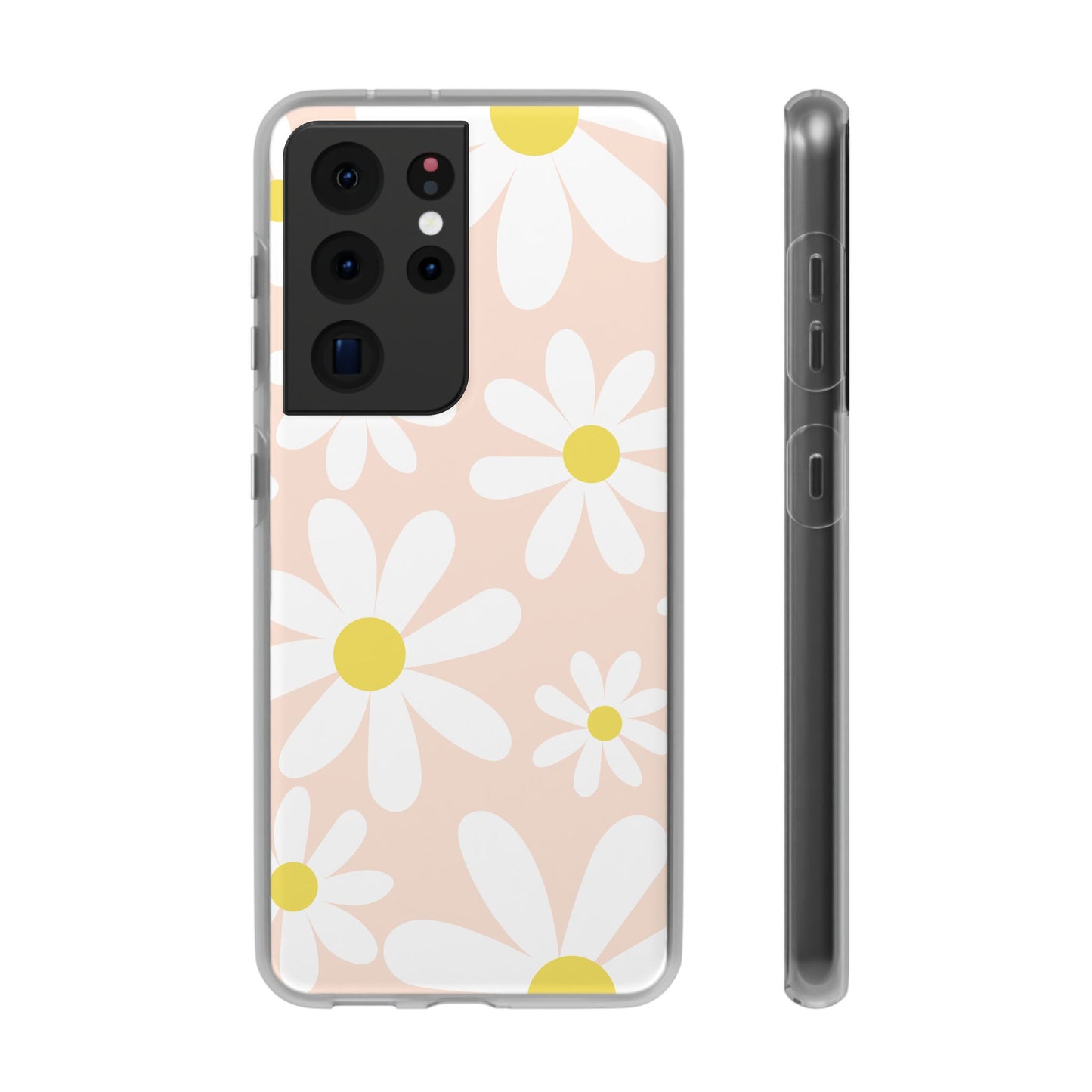 Phone Cases - Blush Daisy Pattern Flexi Cases