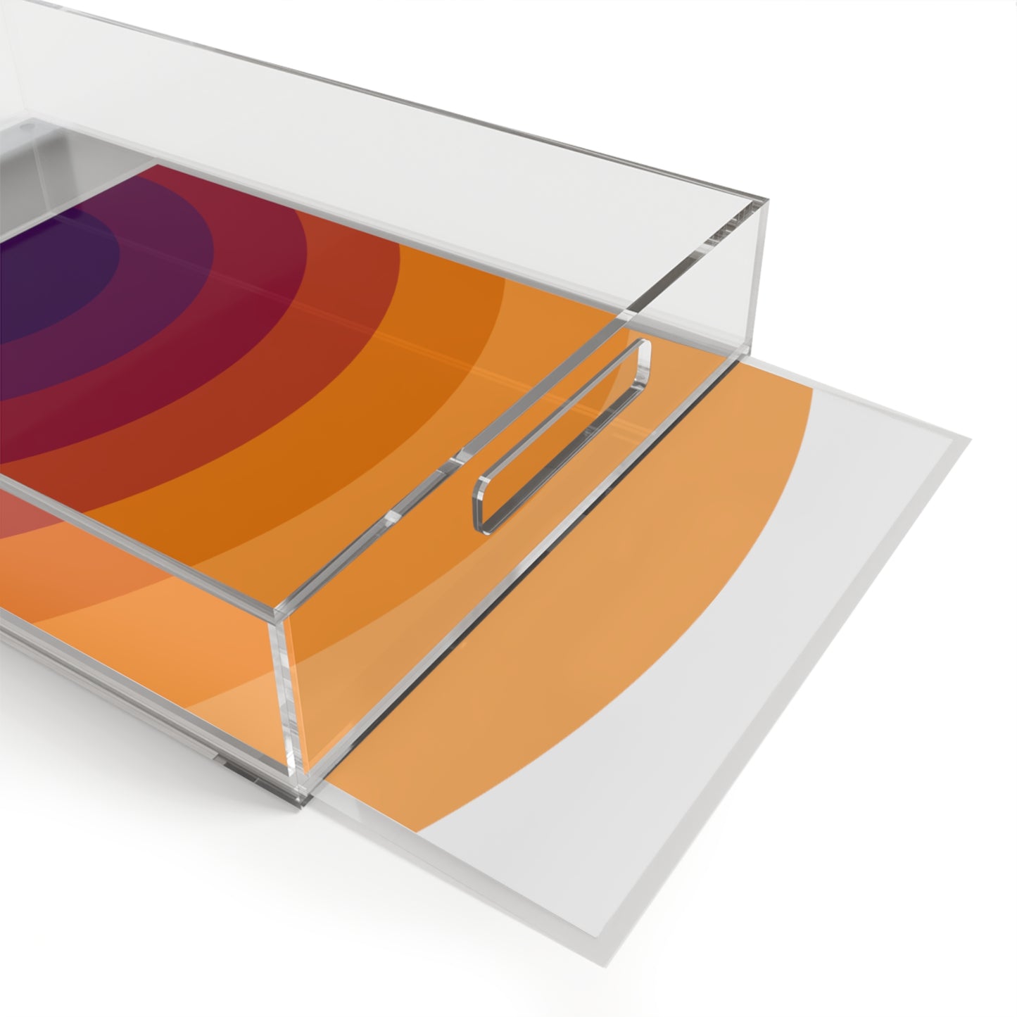 Modern Acrylic Tray with Bold Geometric Artwork