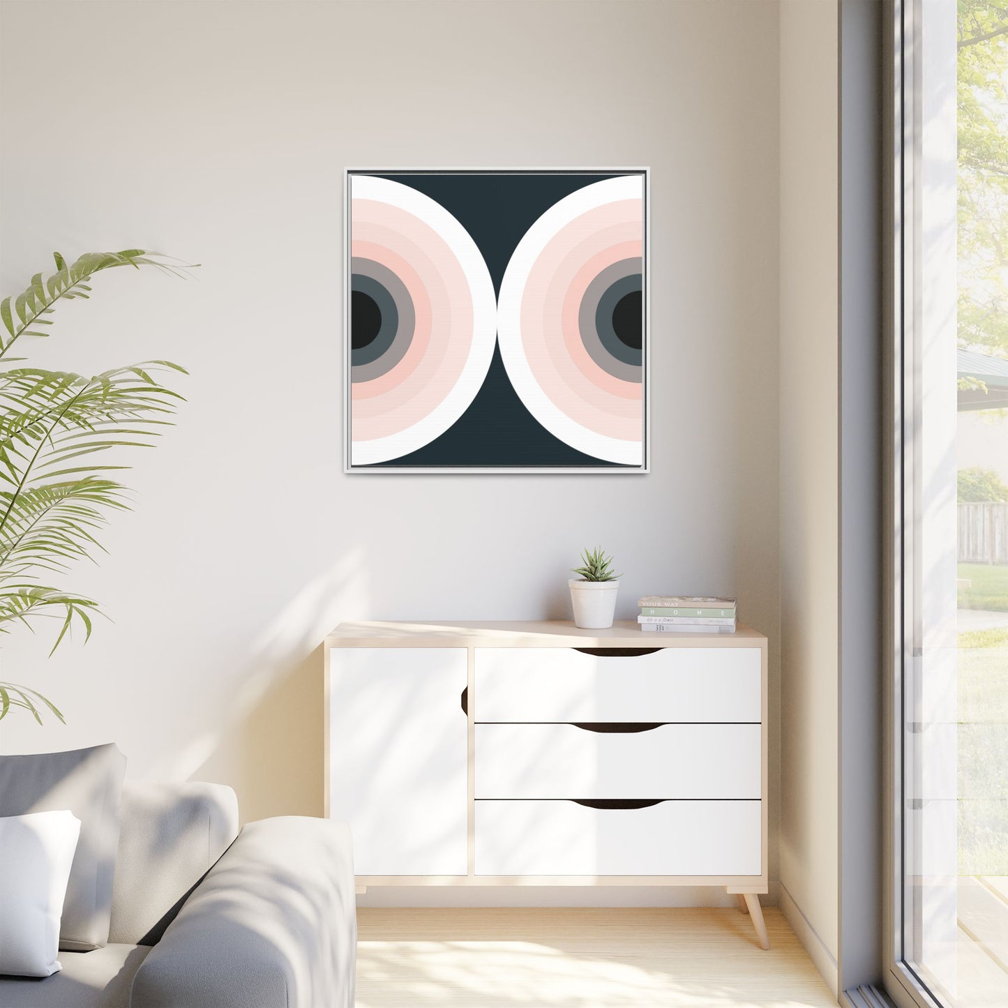 Modern Framed Geometric Canvas Art | Bold Color Meets Clean Framing