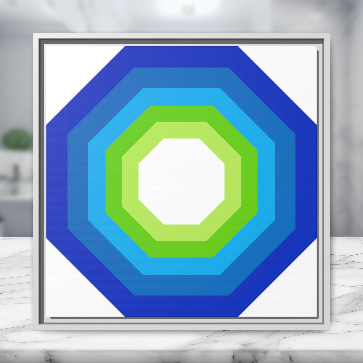 Modern Framed Geometric Canvas Art | Bold Color Meets Clean Framing