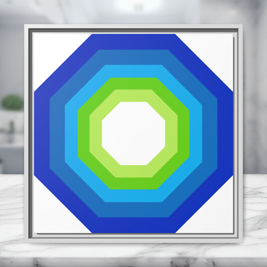 Modern Framed Geometric Canvas Art | Bold Color Meets Clean Framing