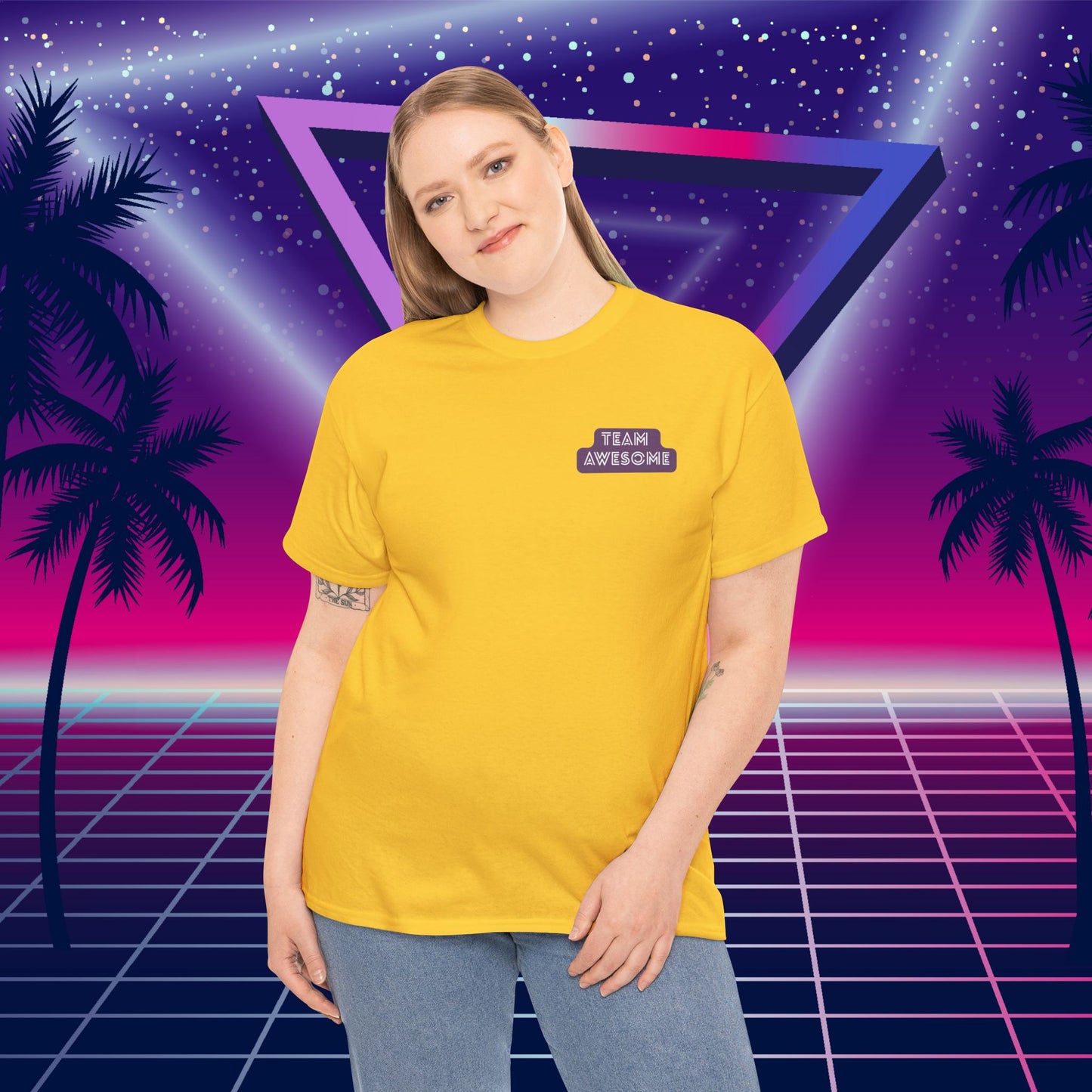 Let’s Get Physical – Join Team Awesome Retro 80s Tee - Unisex Cotton T-Shirt