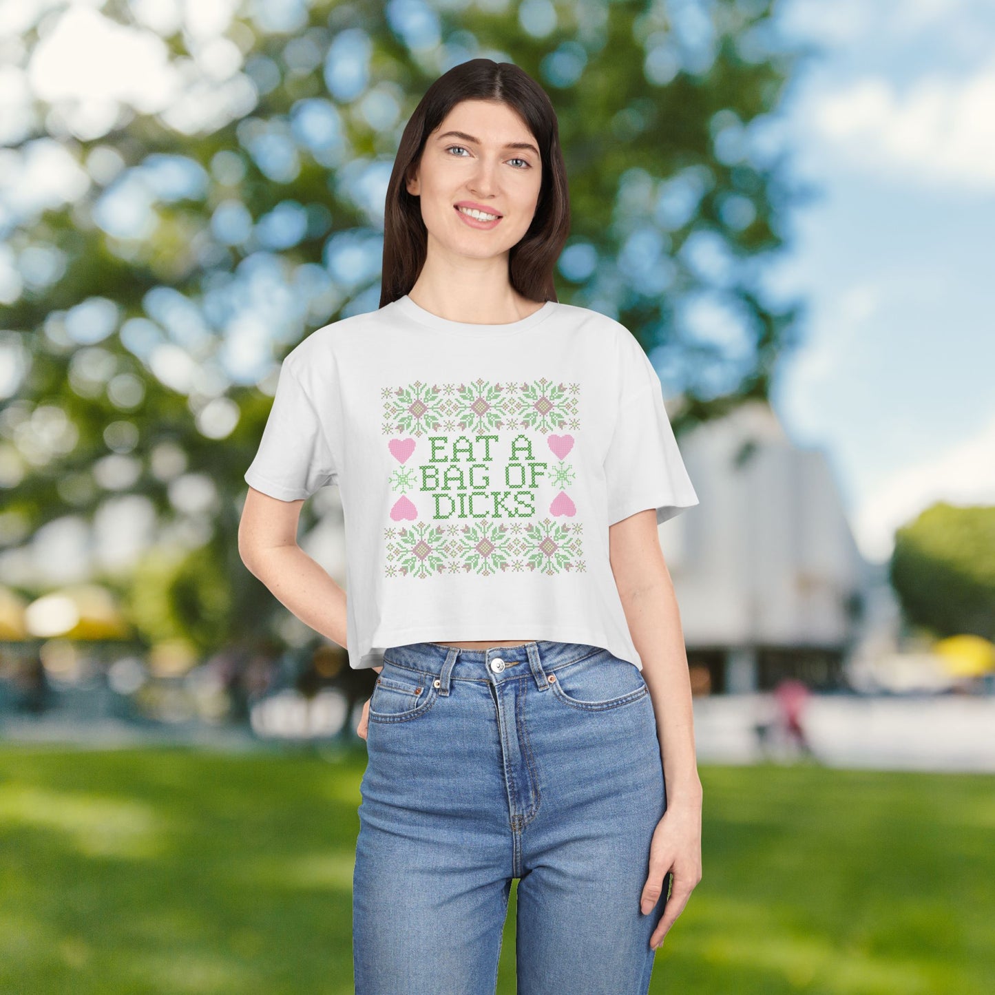 Eat a Bag of Dicks Crop Tee – Bold, Funny, and Totally Unapologetic