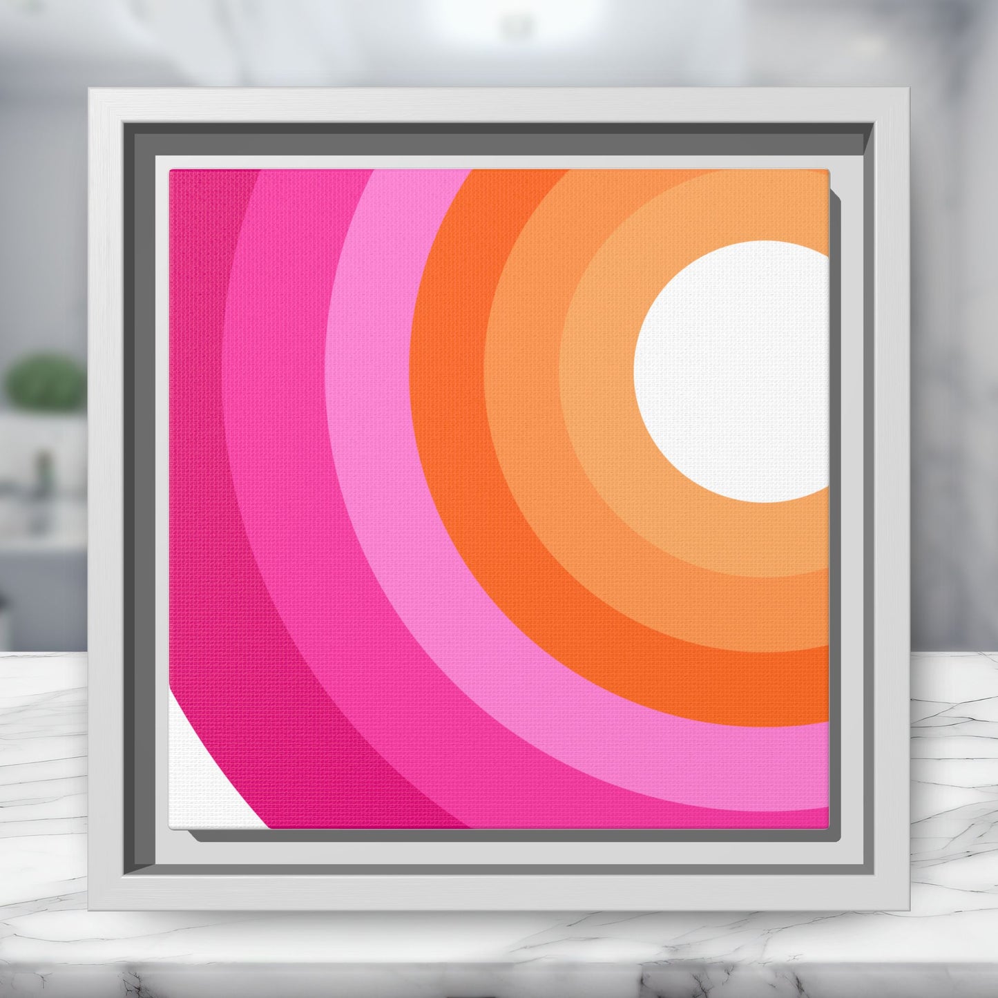 Modern Framed Geometric Canvas Art | Bold Color Meets Clean Framing