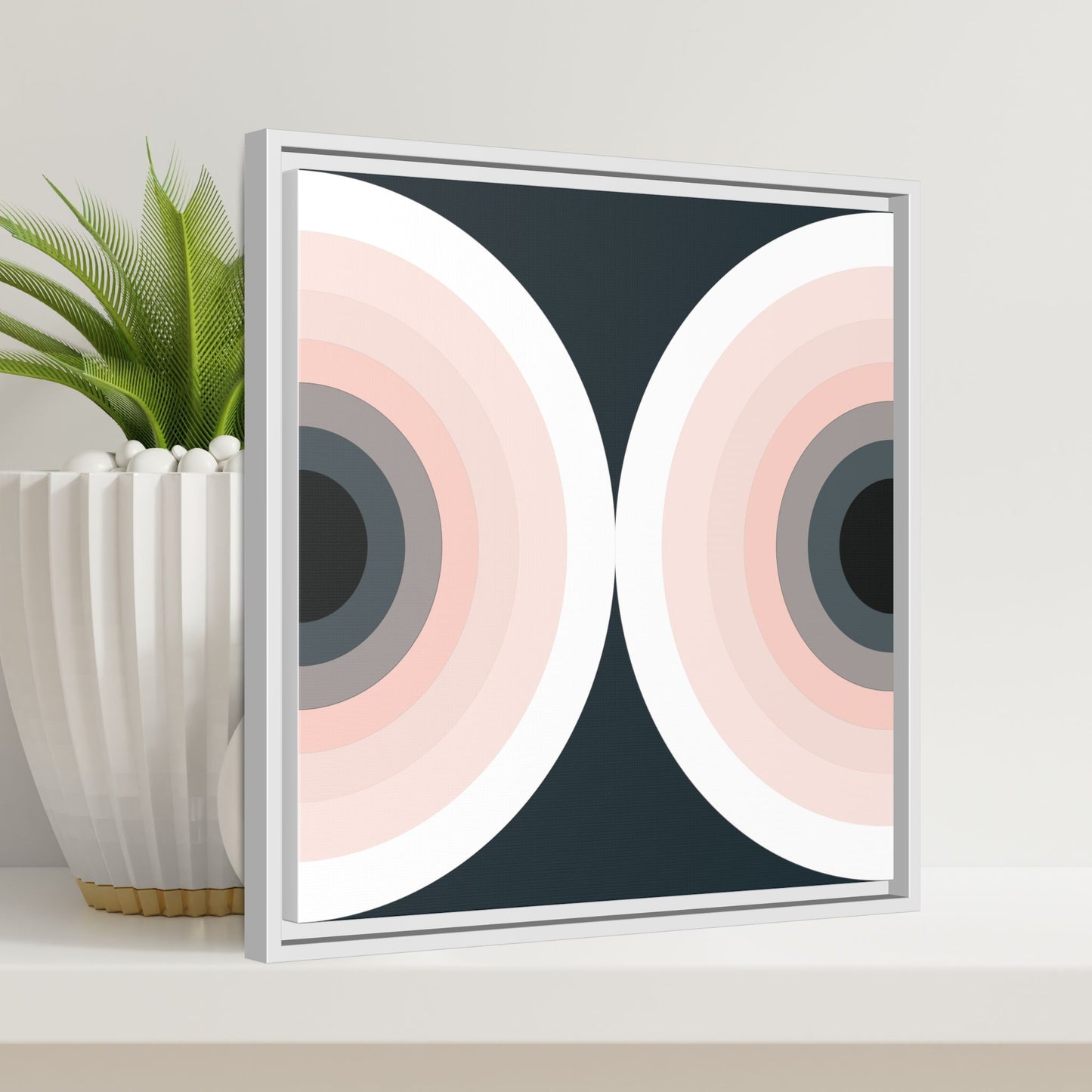 Modern Framed Geometric Canvas Art | Bold Color Meets Clean Framing