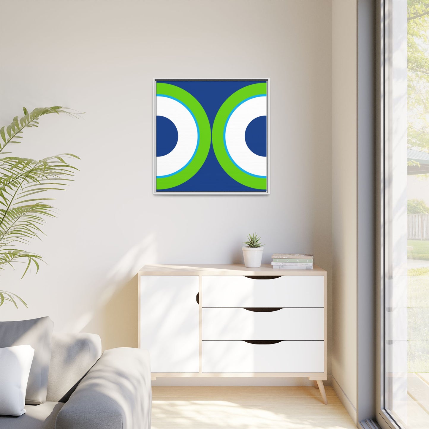 Modern Framed Geometric Canvas Art | Bold Color Meets Clean Framing
