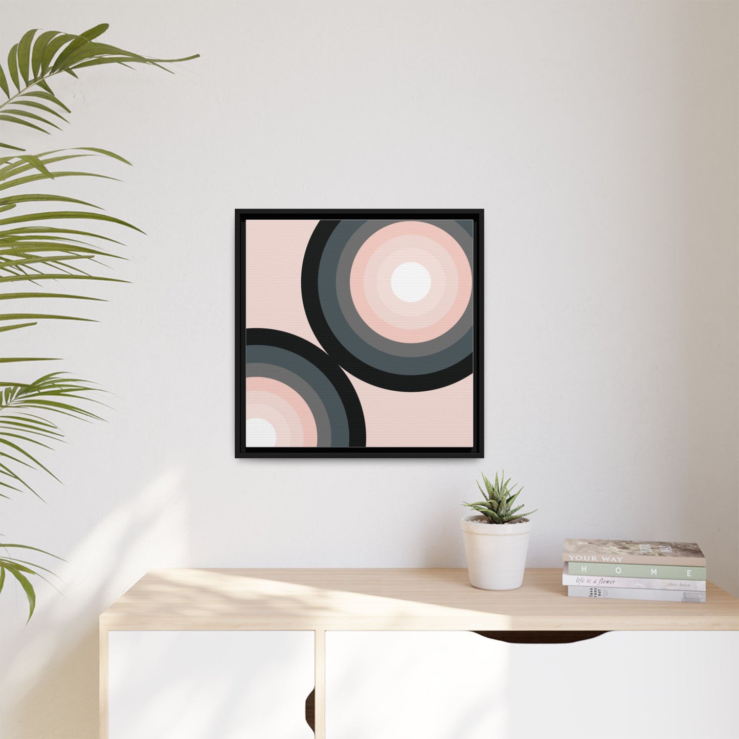 Modern Framed Geometric Canvas Art | Bold Color Meets Clean Framing