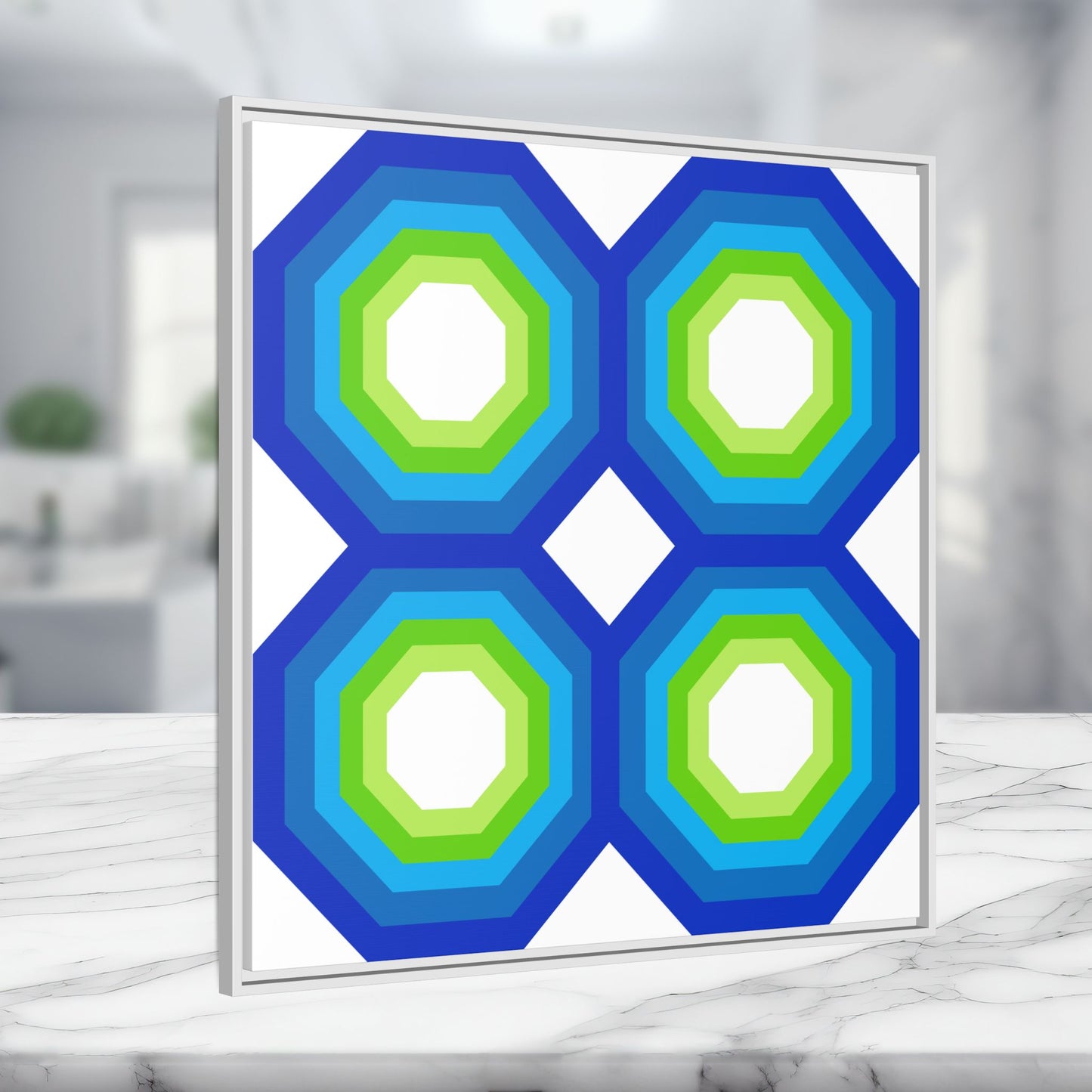 Modern Framed Geometric Canvas Art | Bold Color Meets Clean Framing
