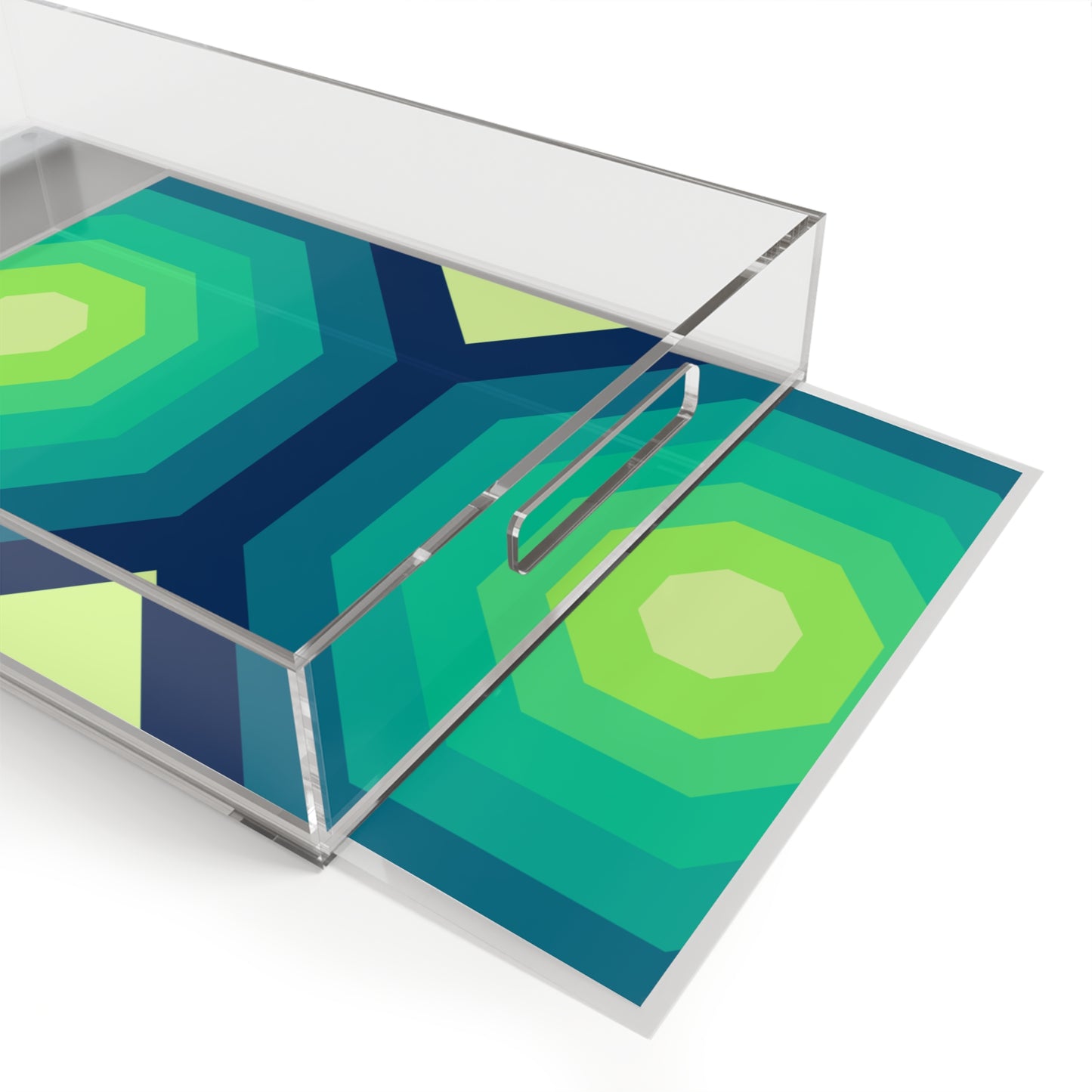Modern Acrylic Tray with Bold Geometric Artwork