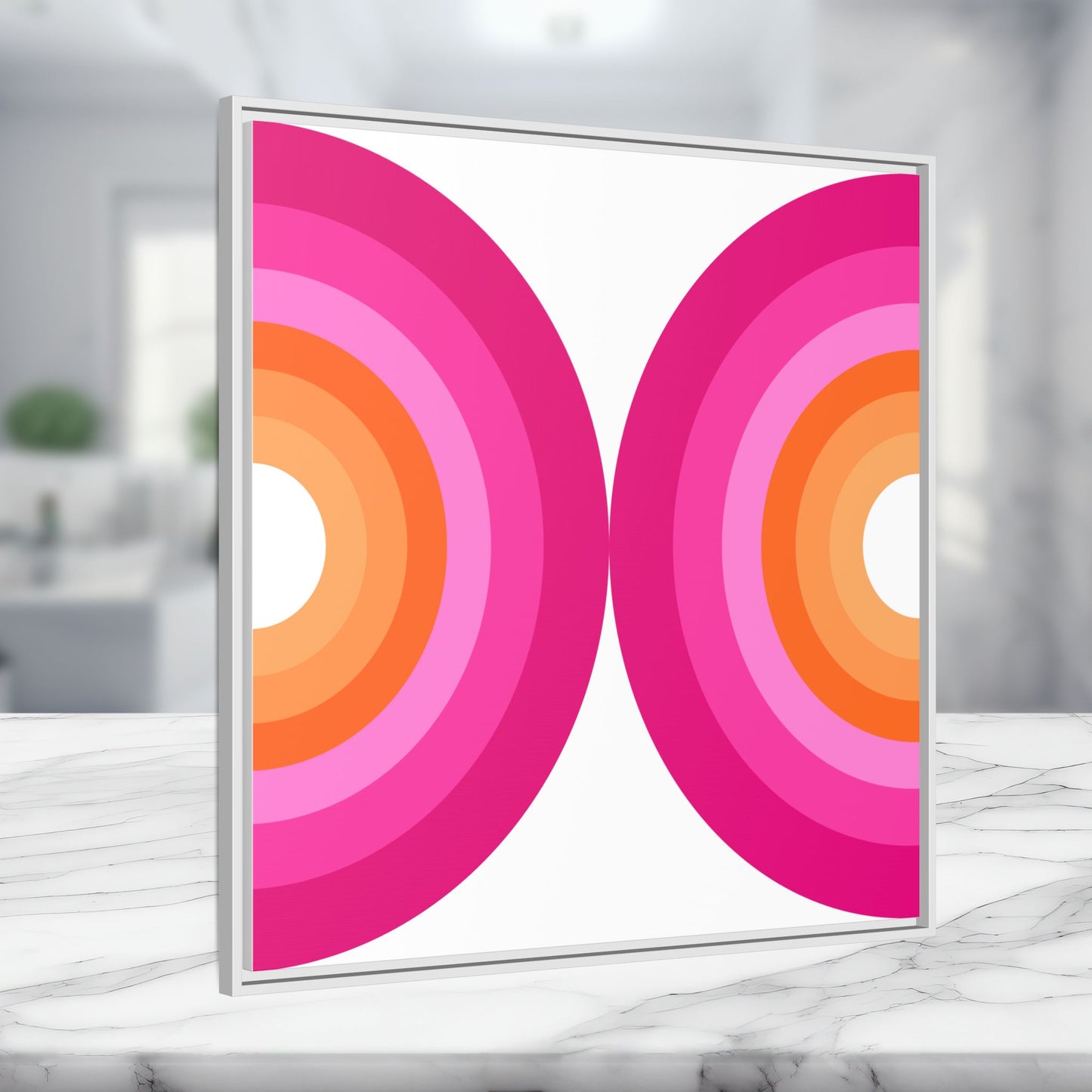 Modern Framed Geometric Canvas Art | Bold Color Meets Clean Framing