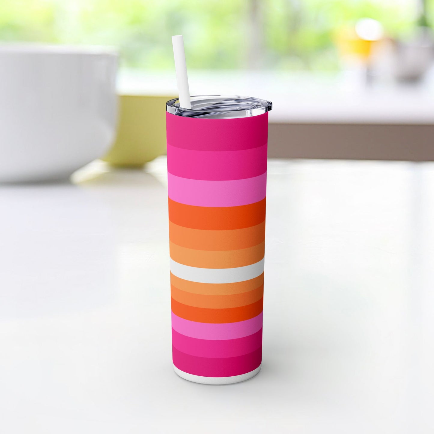 Vibrant. Versatile. Totally Sippable. – 20 oz Skinny Travel Tumbler with Straw
