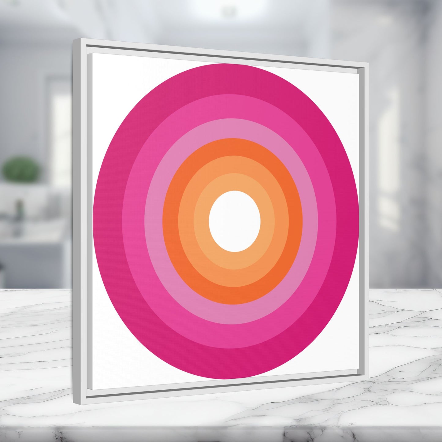 Modern Framed Geometric Canvas Art | Bold Color Meets Clean Framing