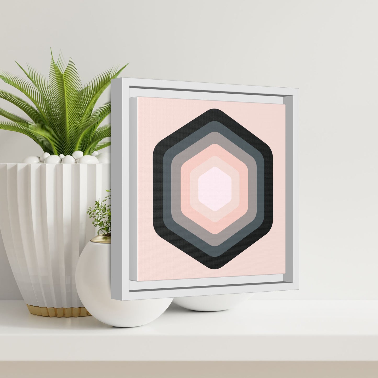 Modern Framed Geometric Canvas Art | Bold Color Meets Clean Framing