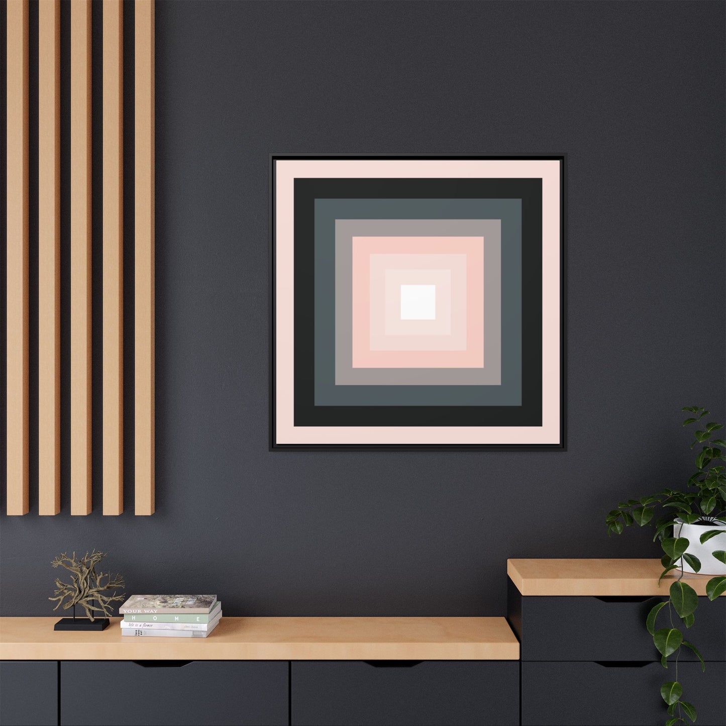 Modern Framed Geometric Canvas Art | Bold Color Meets Clean Framing