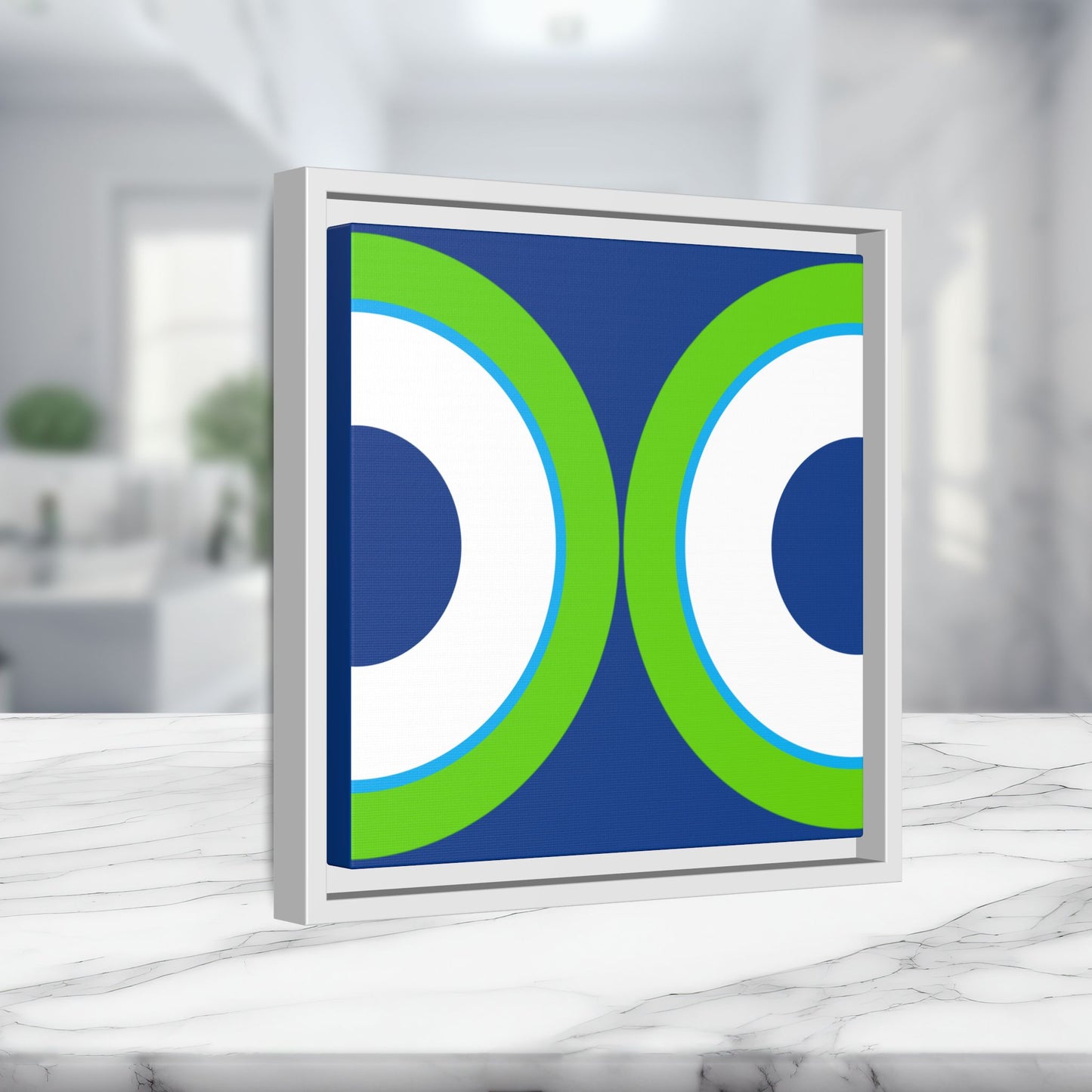 Modern Framed Geometric Canvas Art | Bold Color Meets Clean Framing