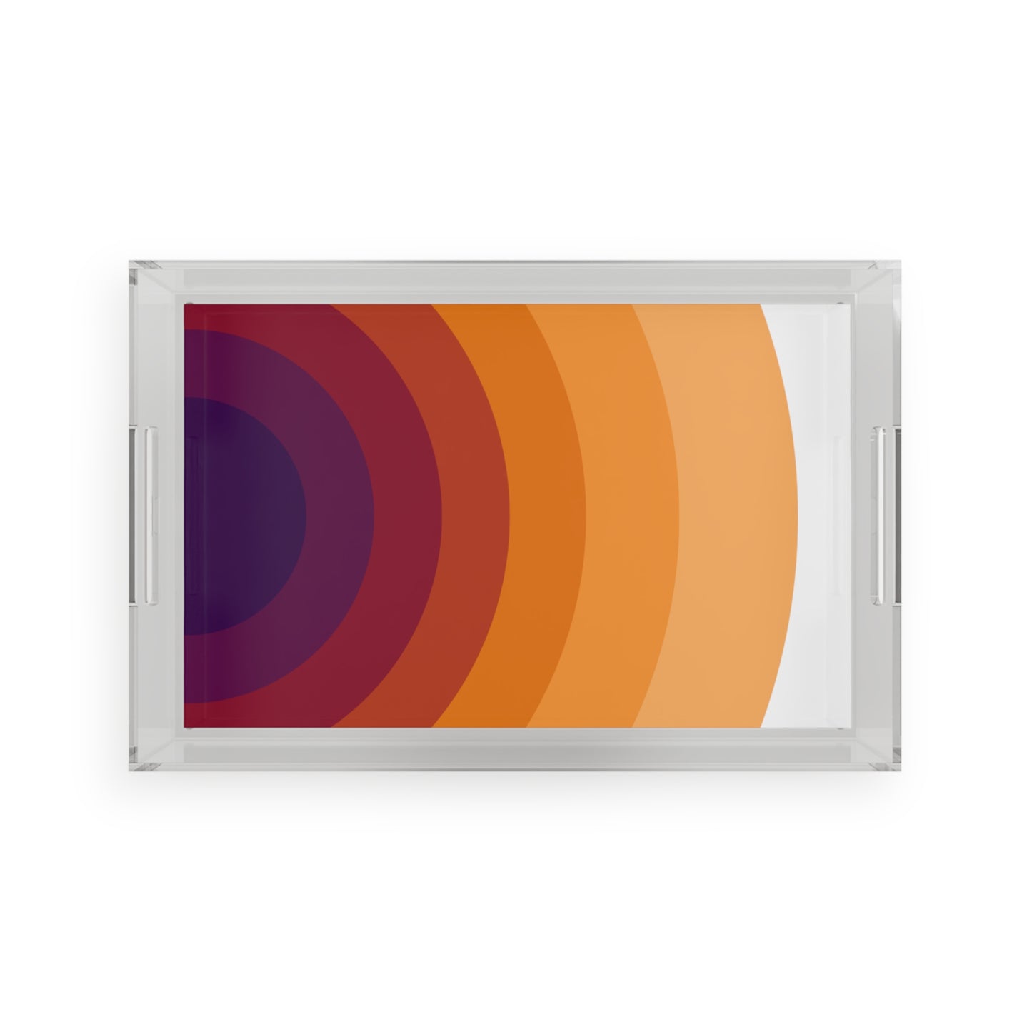 Modern Acrylic Tray with Bold Geometric Artwork
