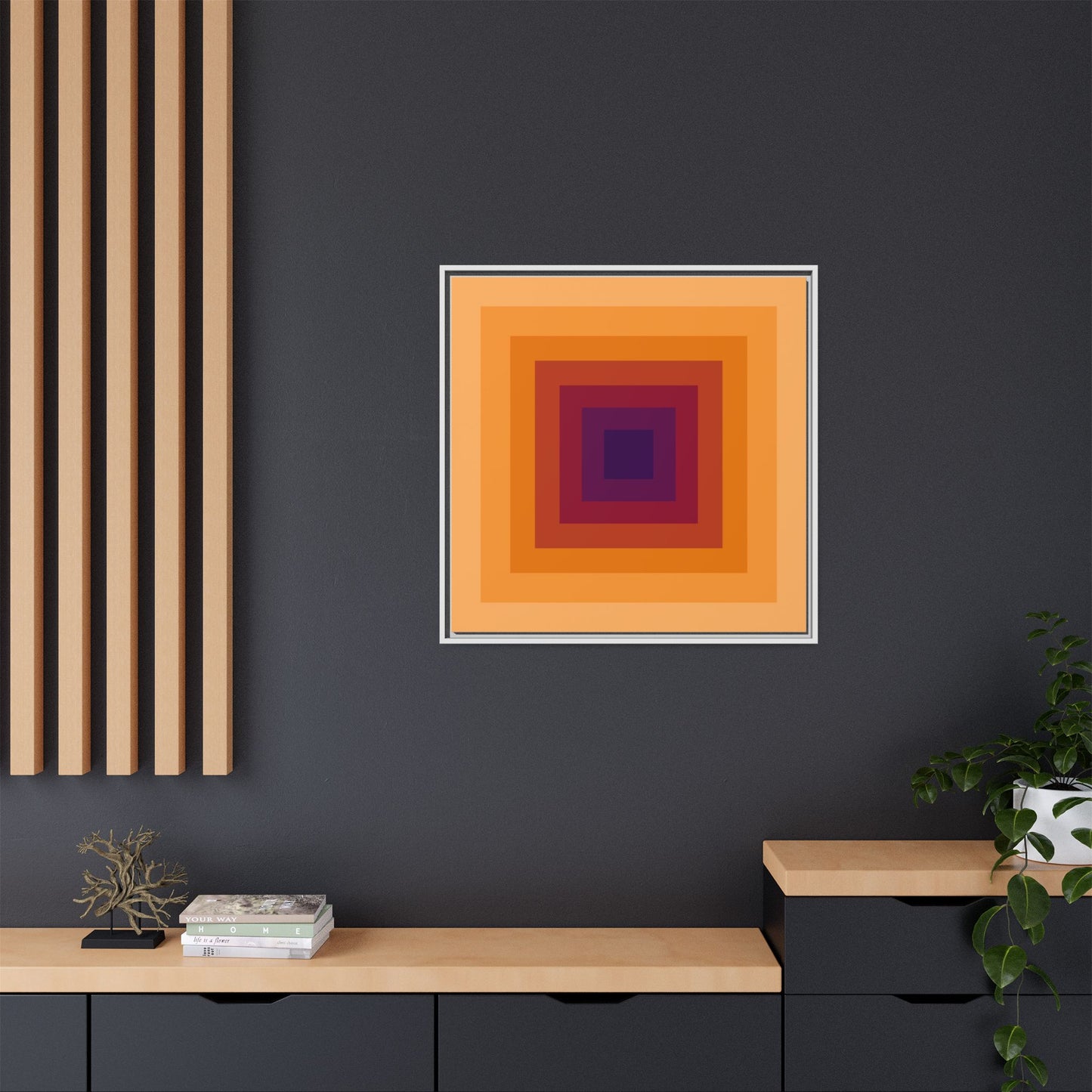 Modern Framed Geometric Canvas Art | Bold Color Meets Clean Framing