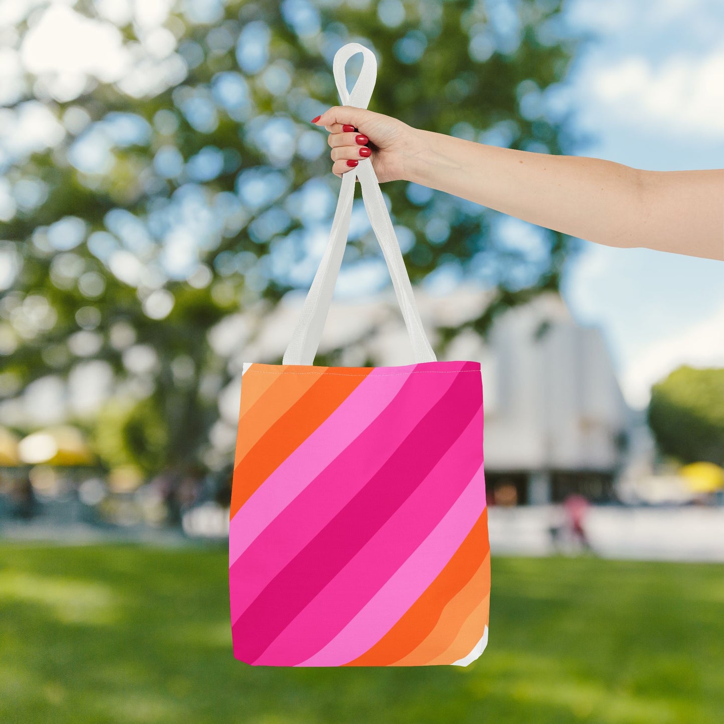 Geometric Art Tote Bag – 3 sizes | Bold lines. Vivid color. Retro with a modern twist.