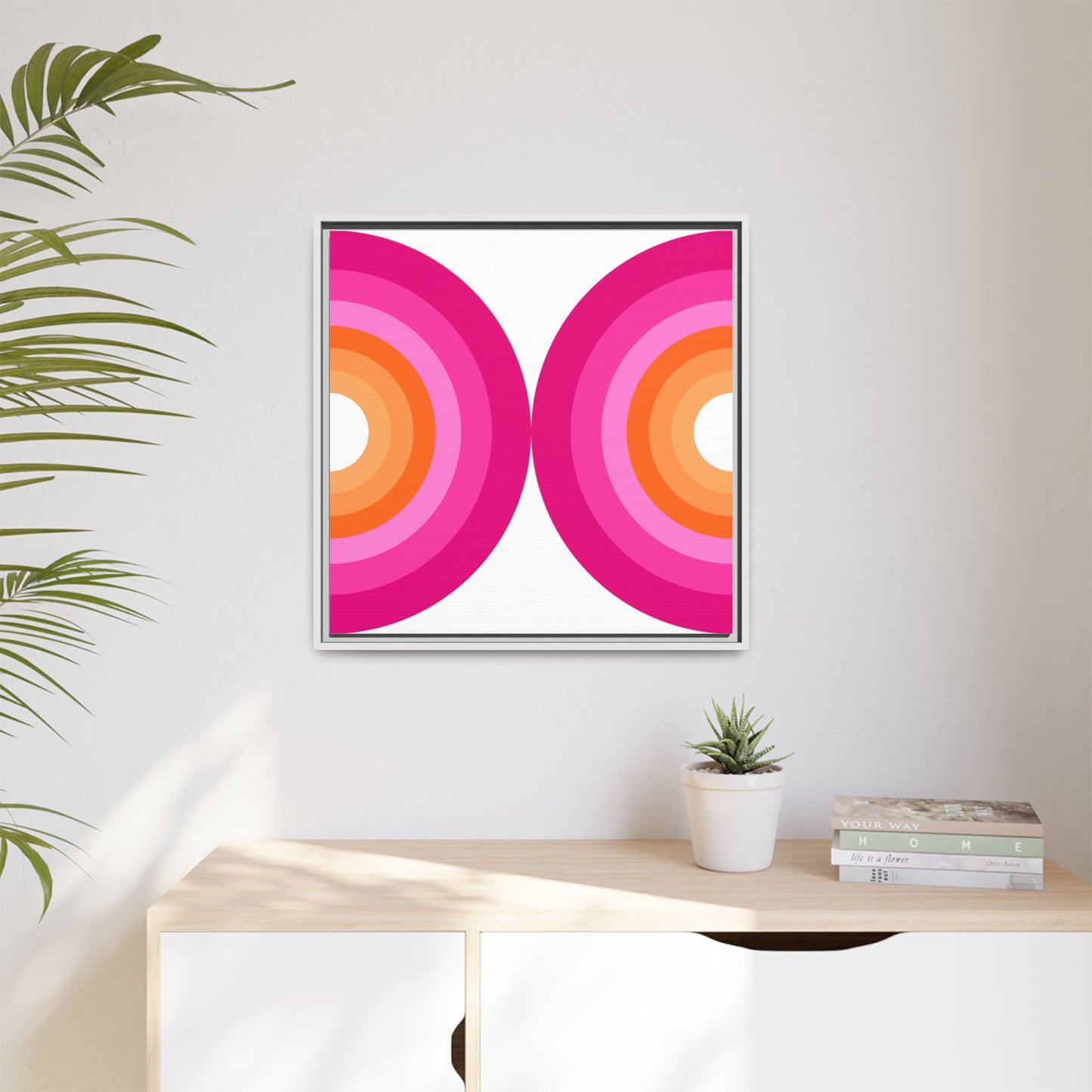 Modern Framed Geometric Canvas Art | Bold Color Meets Clean Framing