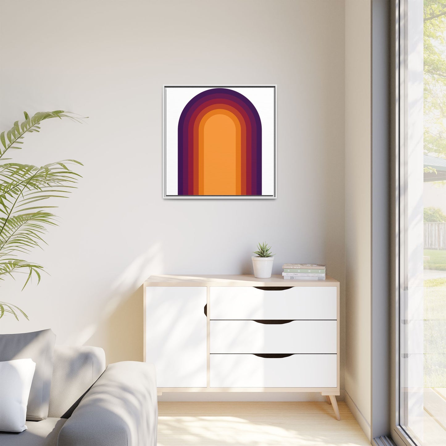 Modern Framed Geometric Canvas Art | Bold Color Meets Clean Framing