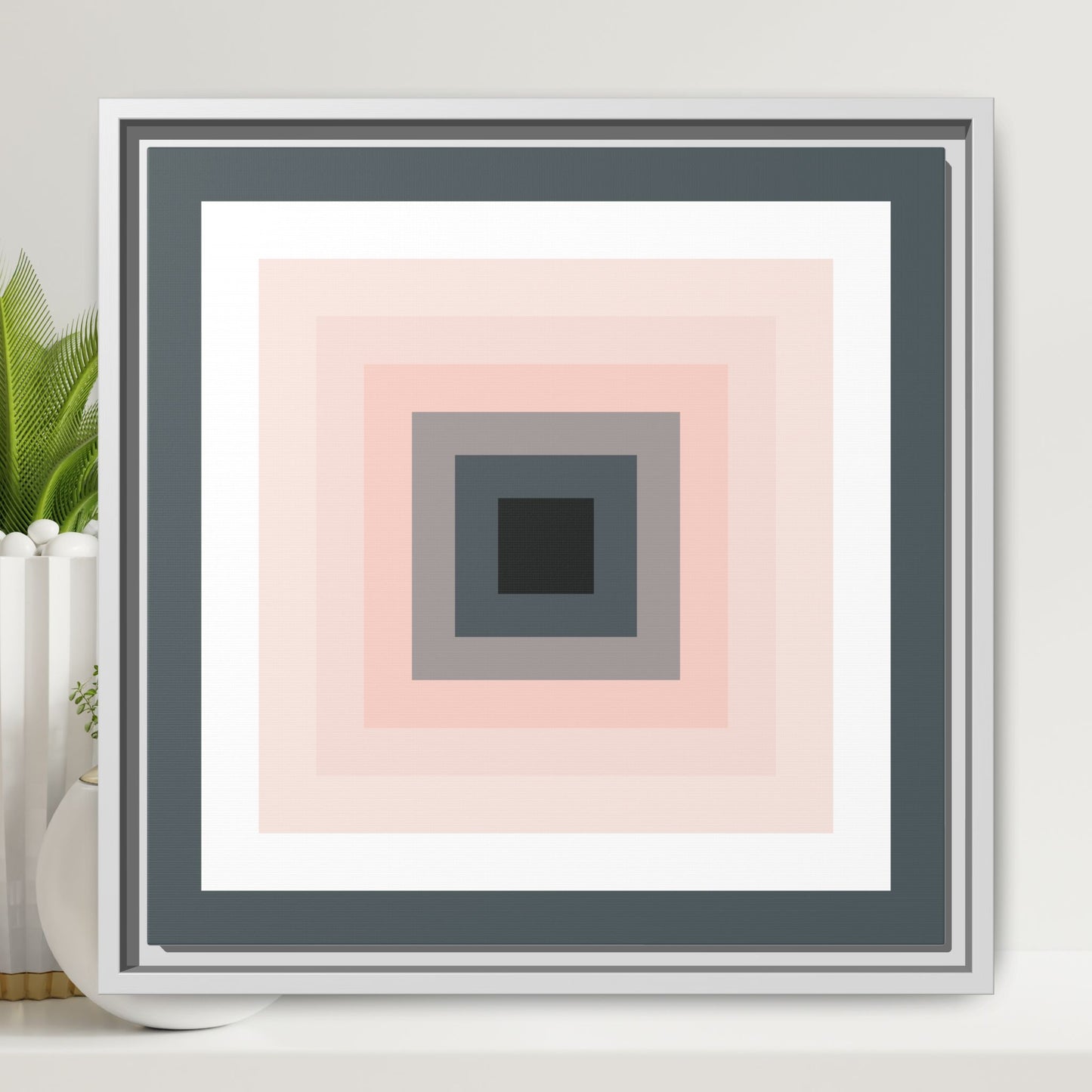 Modern Framed Geometric Canvas Art | Bold Color Meets Clean Framing