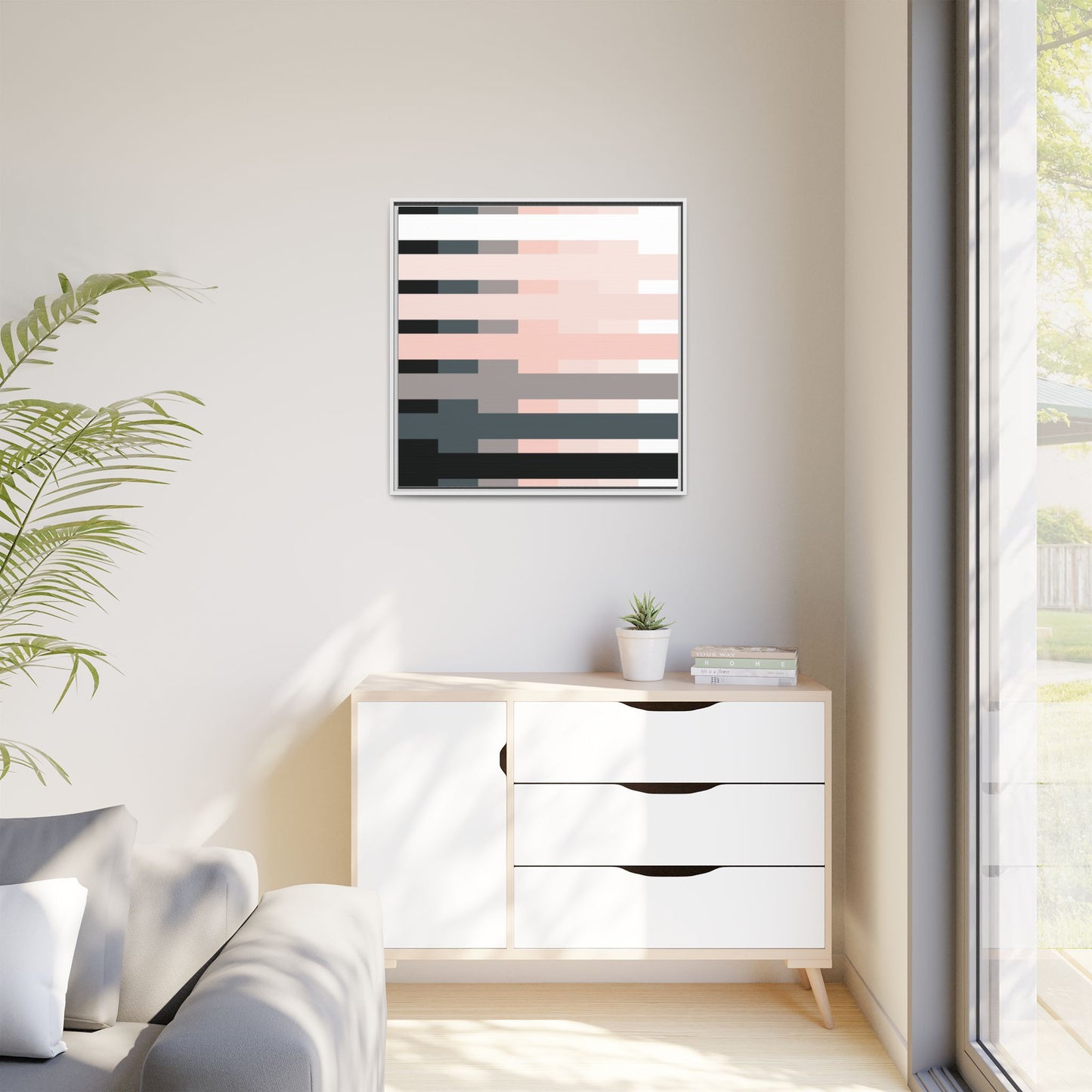 Modern Framed Geometric Canvas Art | Bold Color Meets Clean Framing