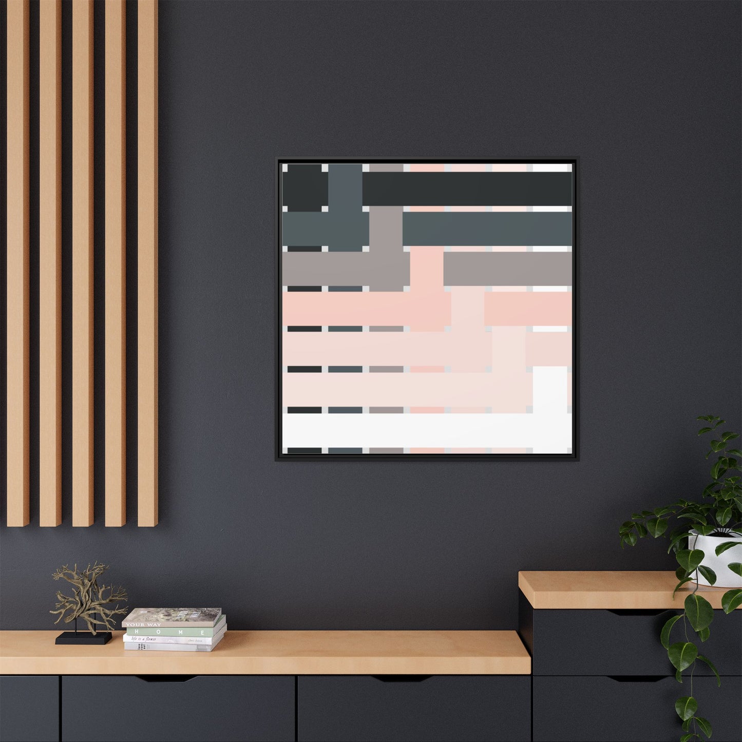 Modern Framed Geometric Canvas Art | Bold Color Meets Clean Framing