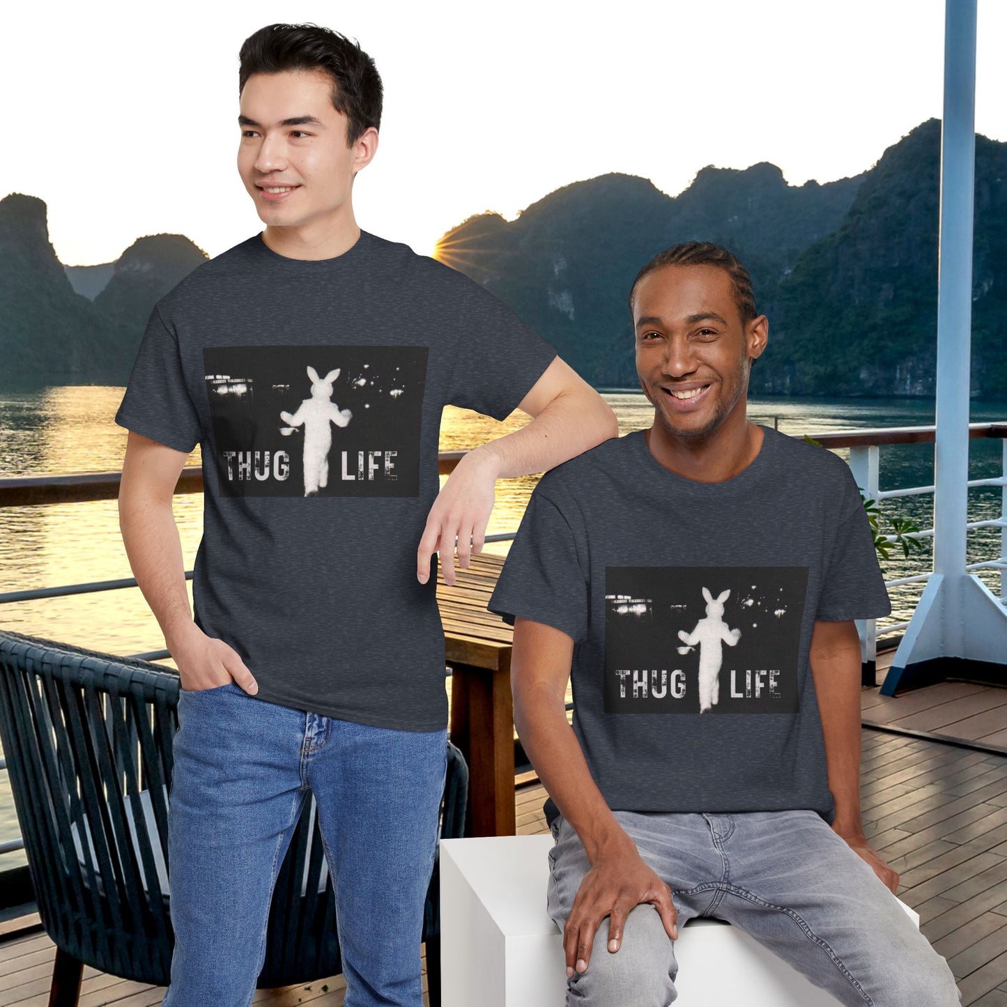 Thug Life Bunny Graphic Tee - Unisex Cotton T-Shirt, Bold Soft Design