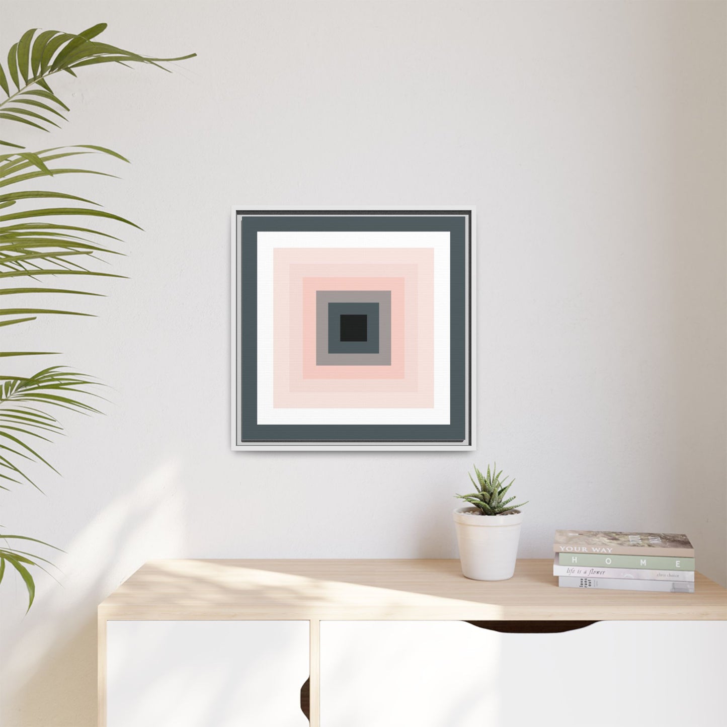 Modern Framed Geometric Canvas Art | Bold Color Meets Clean Framing