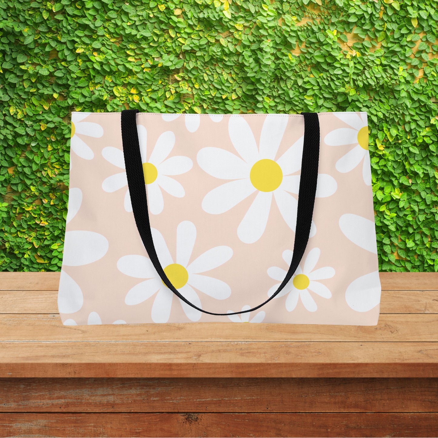 Blush Daisy XL Tote | Oversized Carry-All | Sunny Vibes
