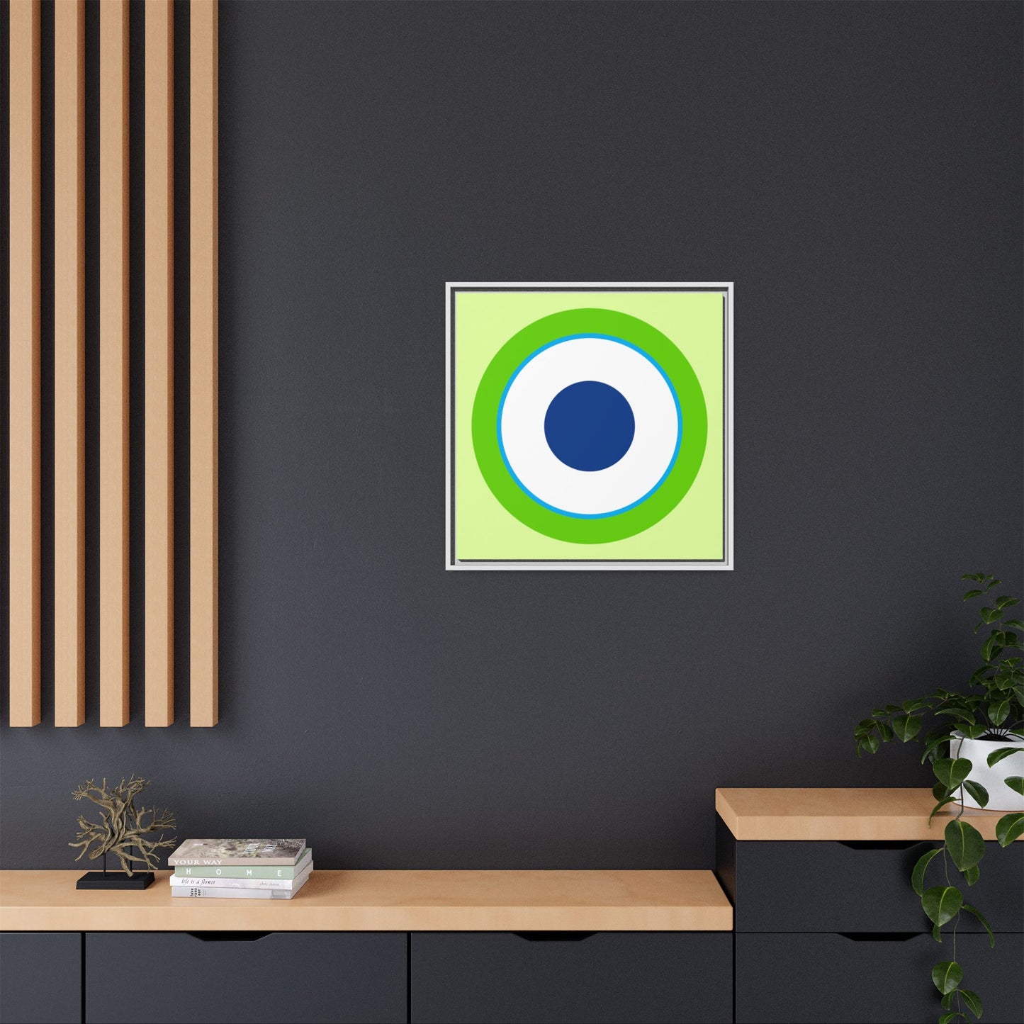 Modern Framed Geometric Canvas Art | Bold Color Meets Clean Framing