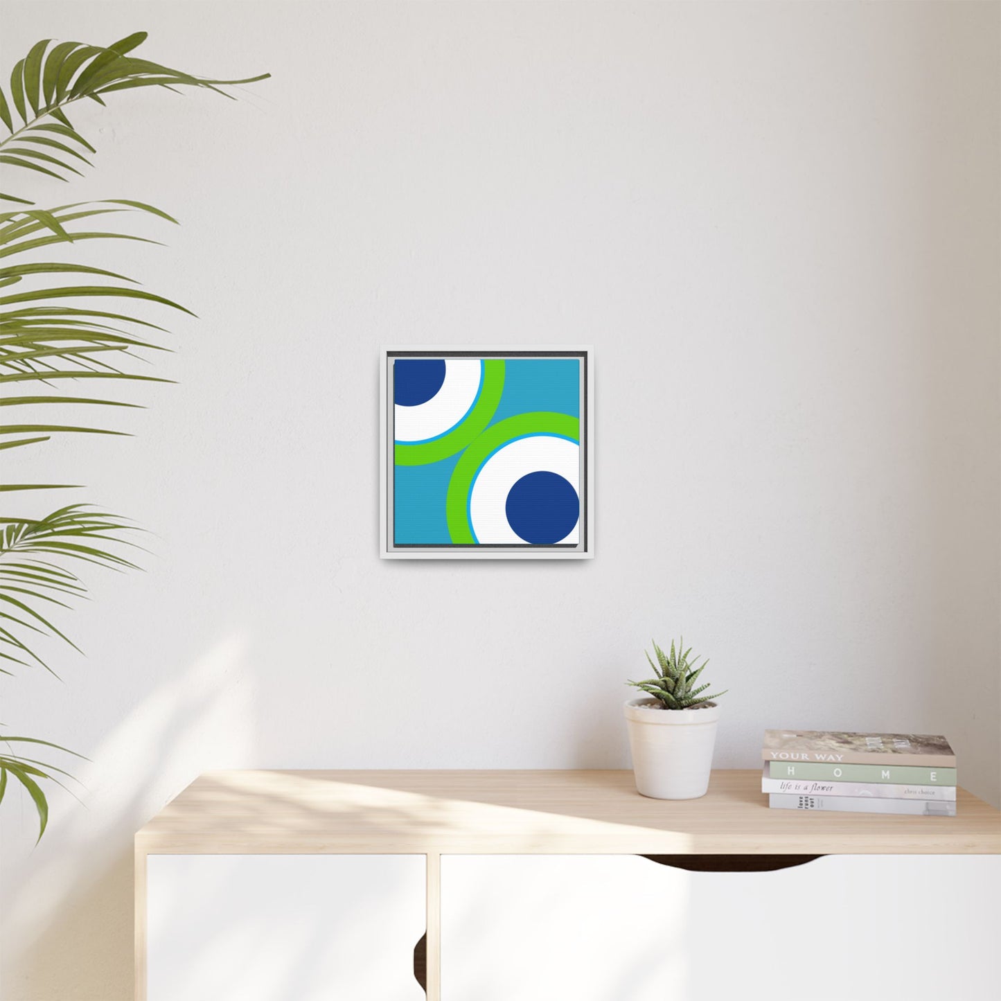 Modern Framed Geometric Canvas Art | Bold Color Meets Clean Framing