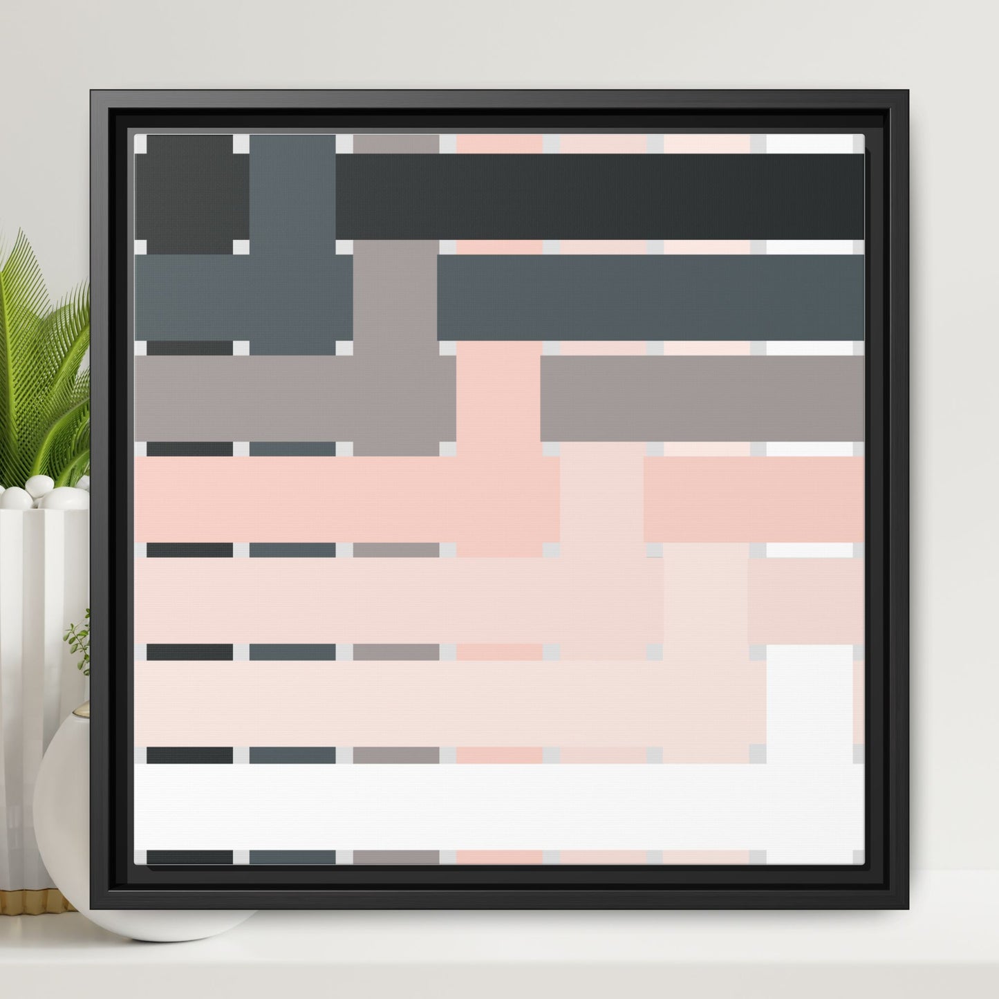 Modern Framed Geometric Canvas Art | Bold Color Meets Clean Framing